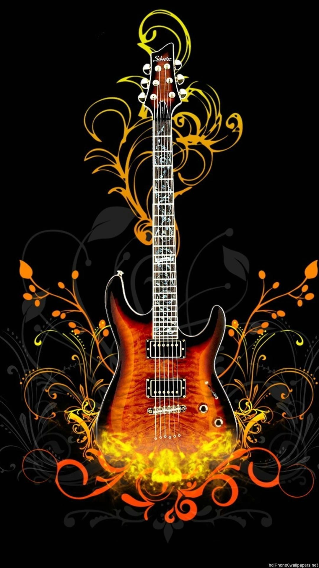 1080x1920 3D Guitar Wallpaper iPhone. Guitar wallpaper iphone, Guitar art, Phone