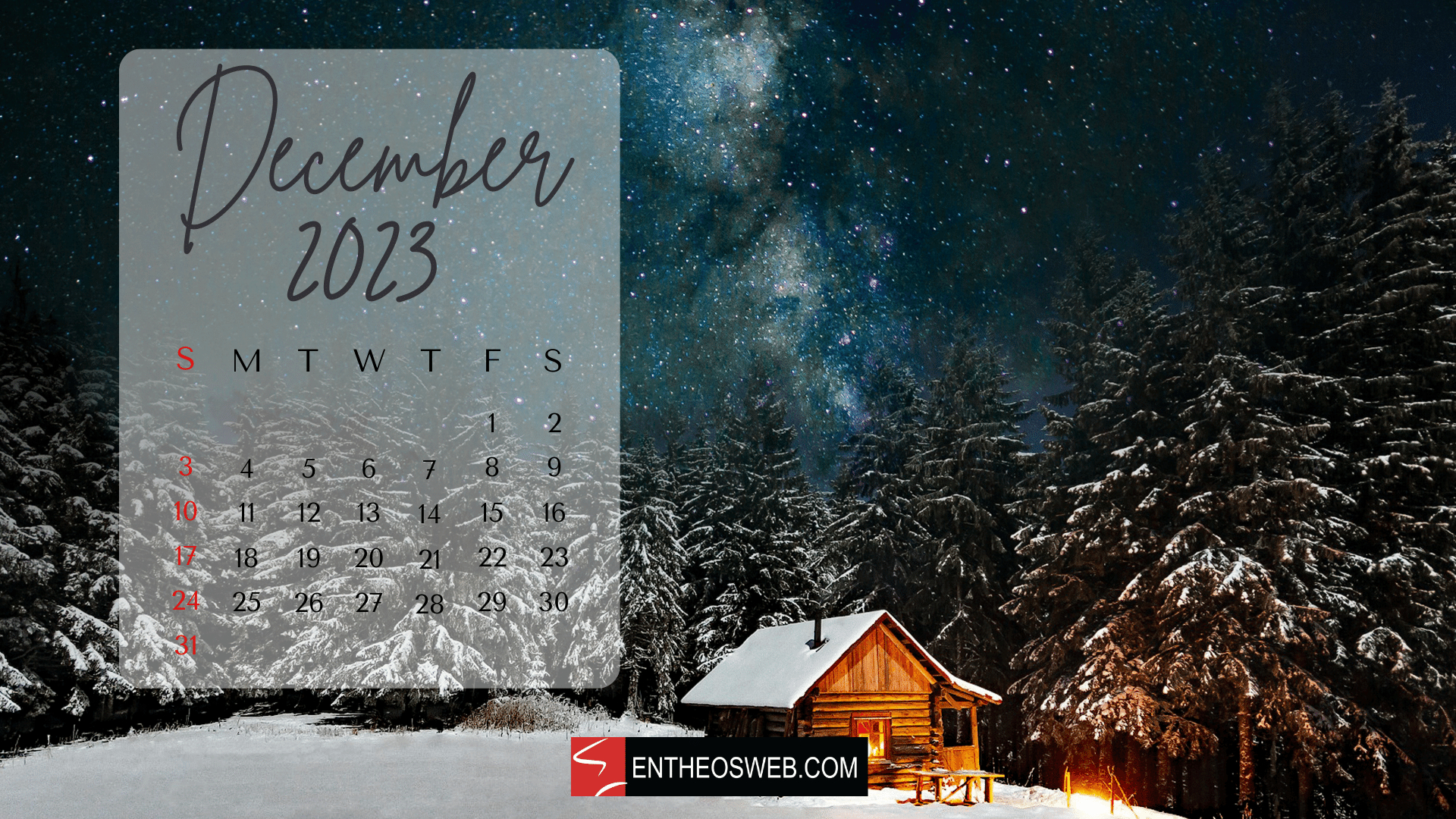 1920x1080 December 2023 Calendar Desktop Wallpaper, Desktop