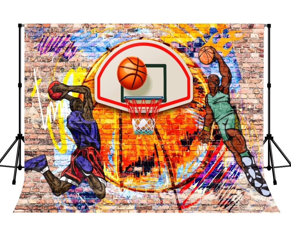 1000x800 Amazon.com, LYLYCTY 7x5ft Basketball Theme Backdrop Graffiti Art Sport Photography Background for Birthday Party Decor Banner Photo Booth Studio Props MBLSLY15, Desktop