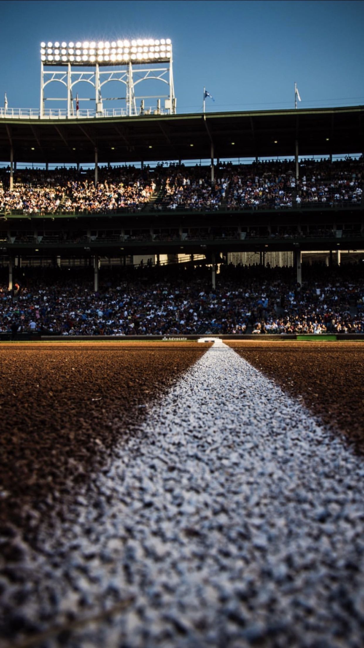 1250x2210 Wrigley Field 3 base line. Chicago cubs baseball, Wrigley, Phone