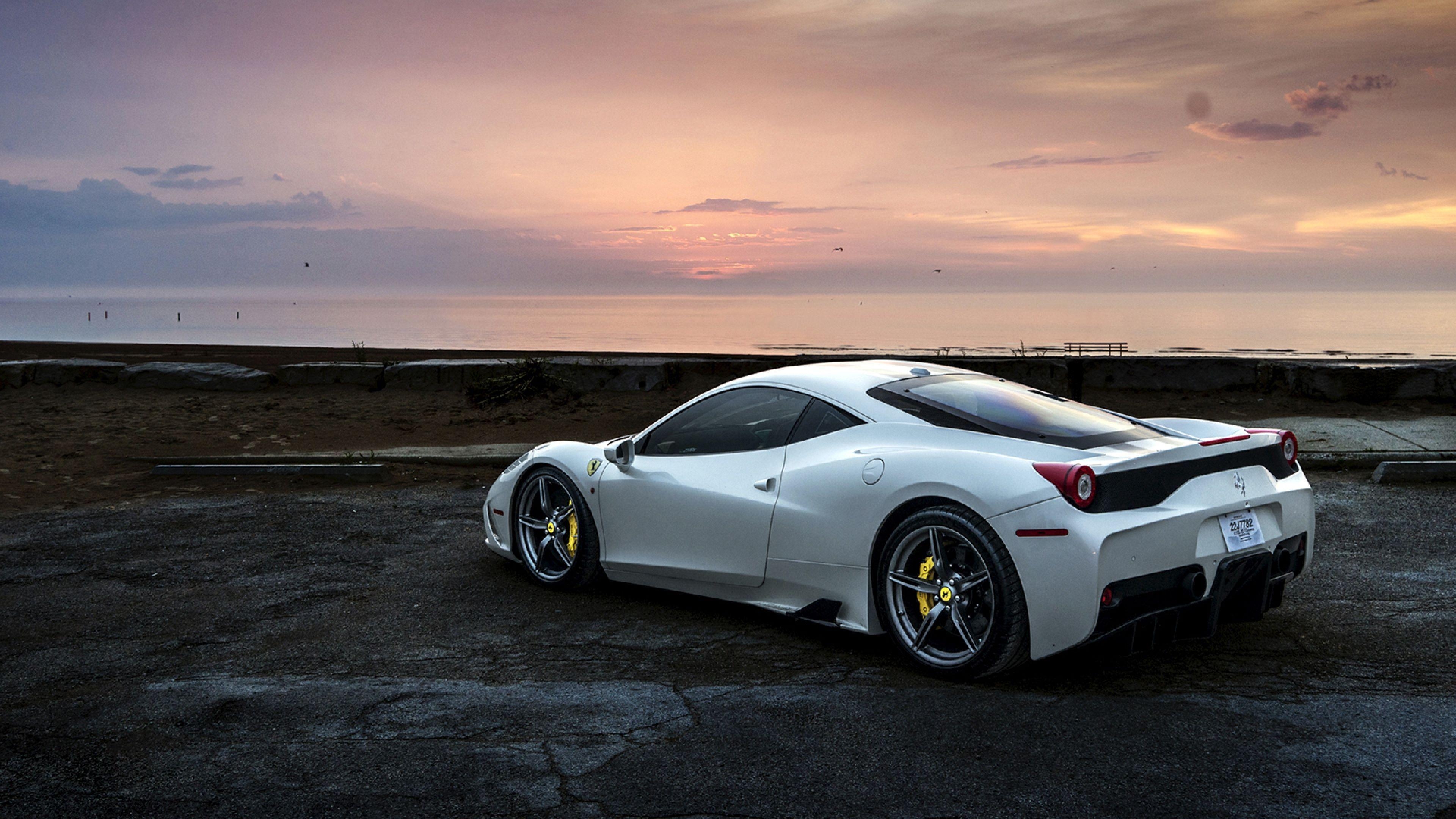 3840x2160 White Ferrari Wallpaper Free White Ferrari Background, Desktop