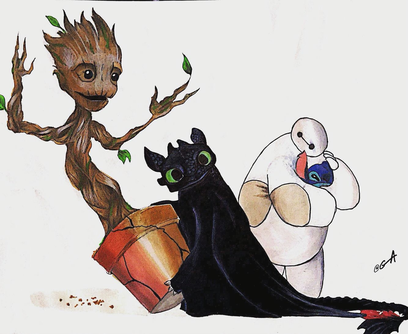 1340x1100 groot #toothless #baymax #stitch #guardiansofthegalaxy #howtotrainyourdragon #bighero6. Cartoon art, Good animated movies, Tumblr cartoon, Desktop