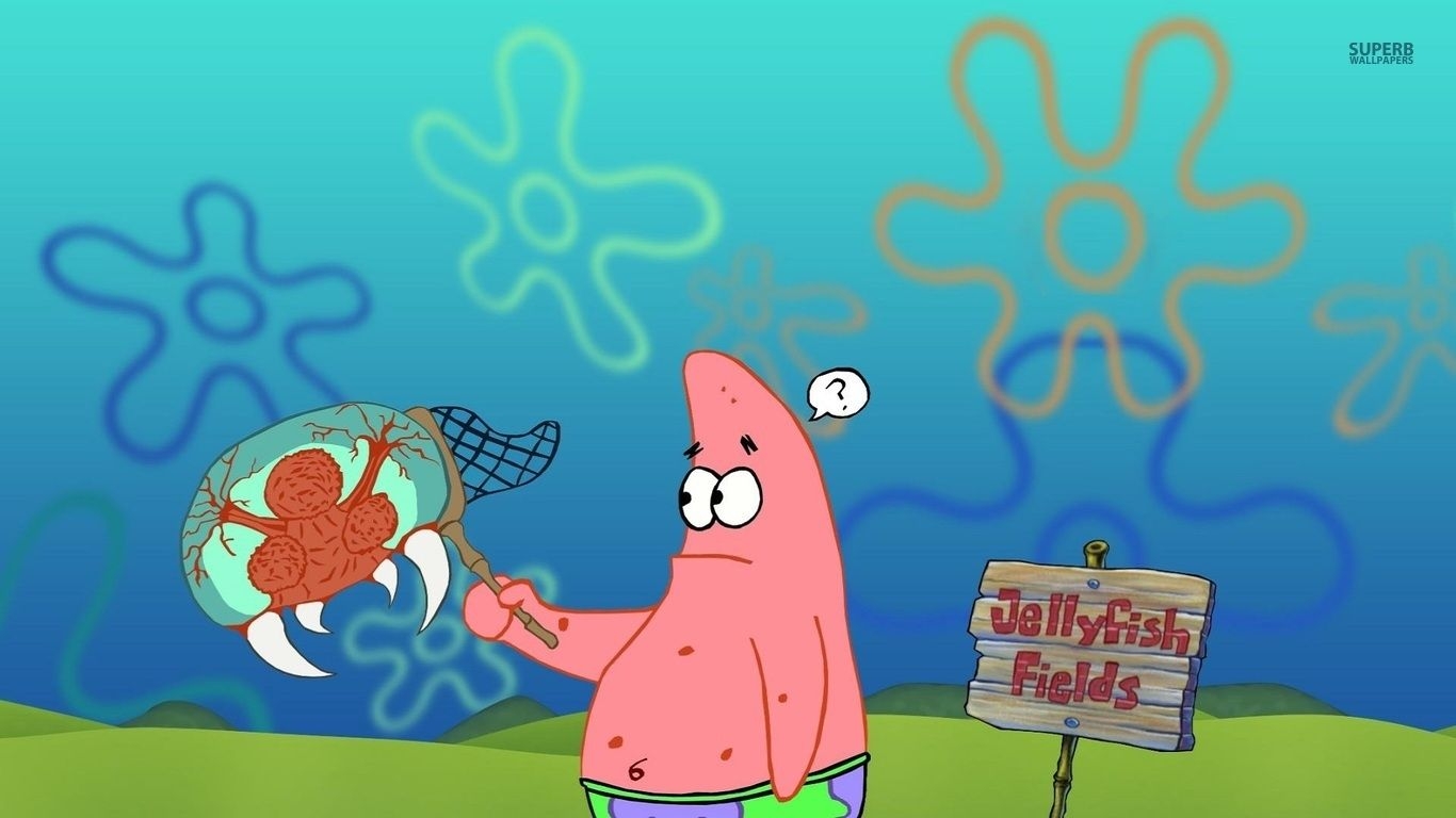 1370x770 Awesome Spongebob Jellyfish Fields Sign image, Desktop