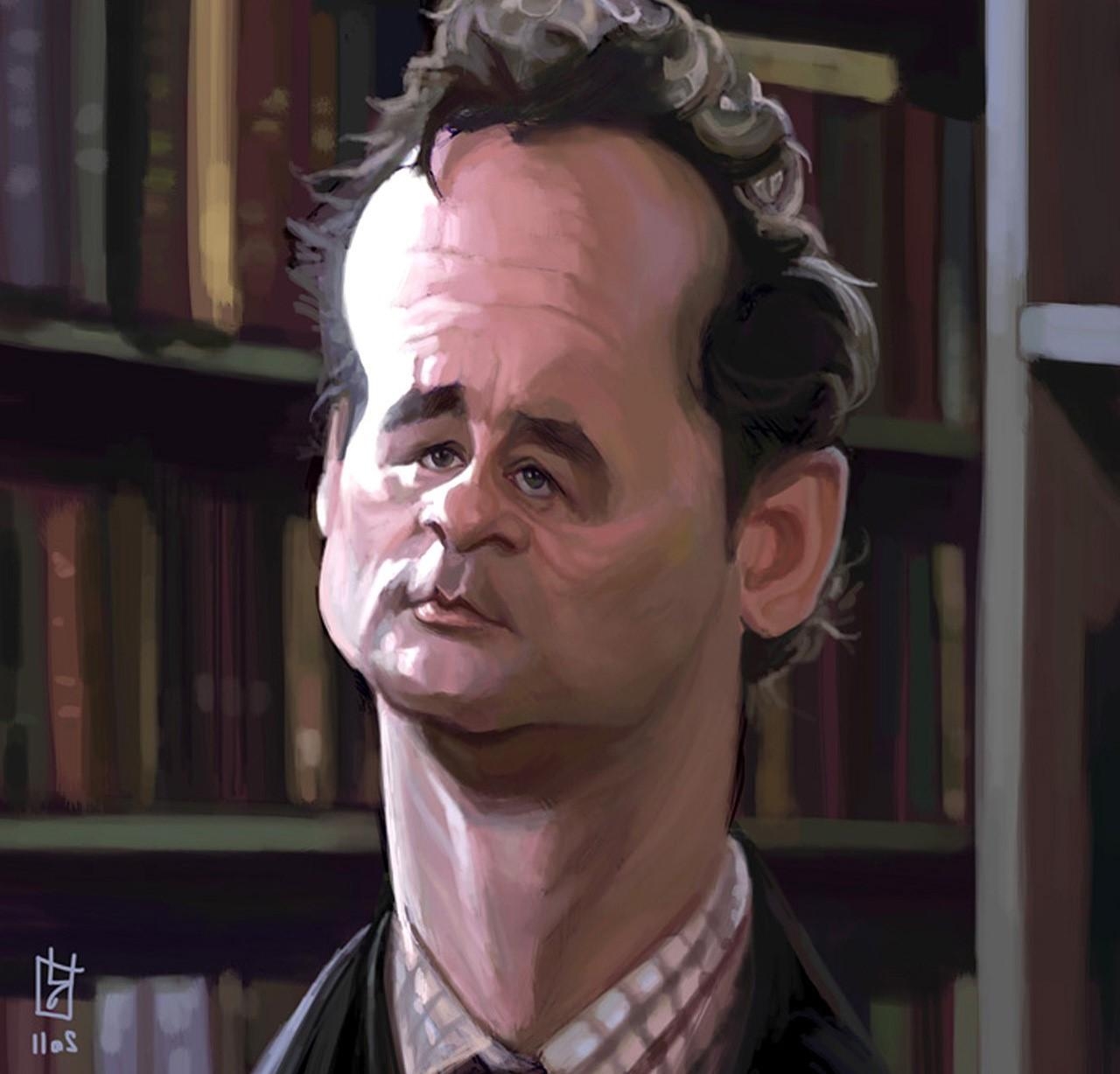 1280x1230 artistic bill murray artwork caricature wallpaper and background, Desktop