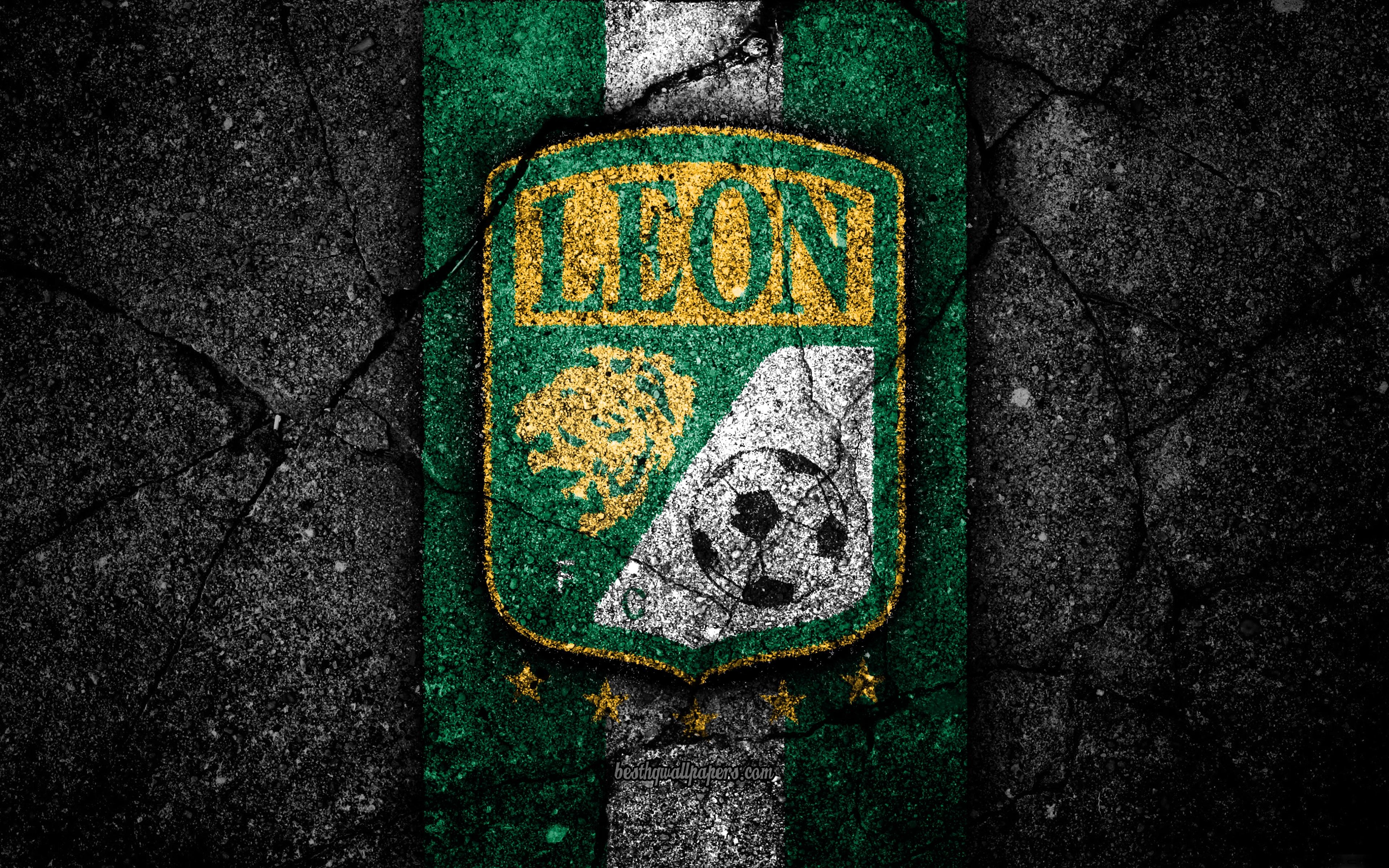 3840x2400 Download wallpaper 4k, Club Leon FC, logo, Liga MX, football, Desktop