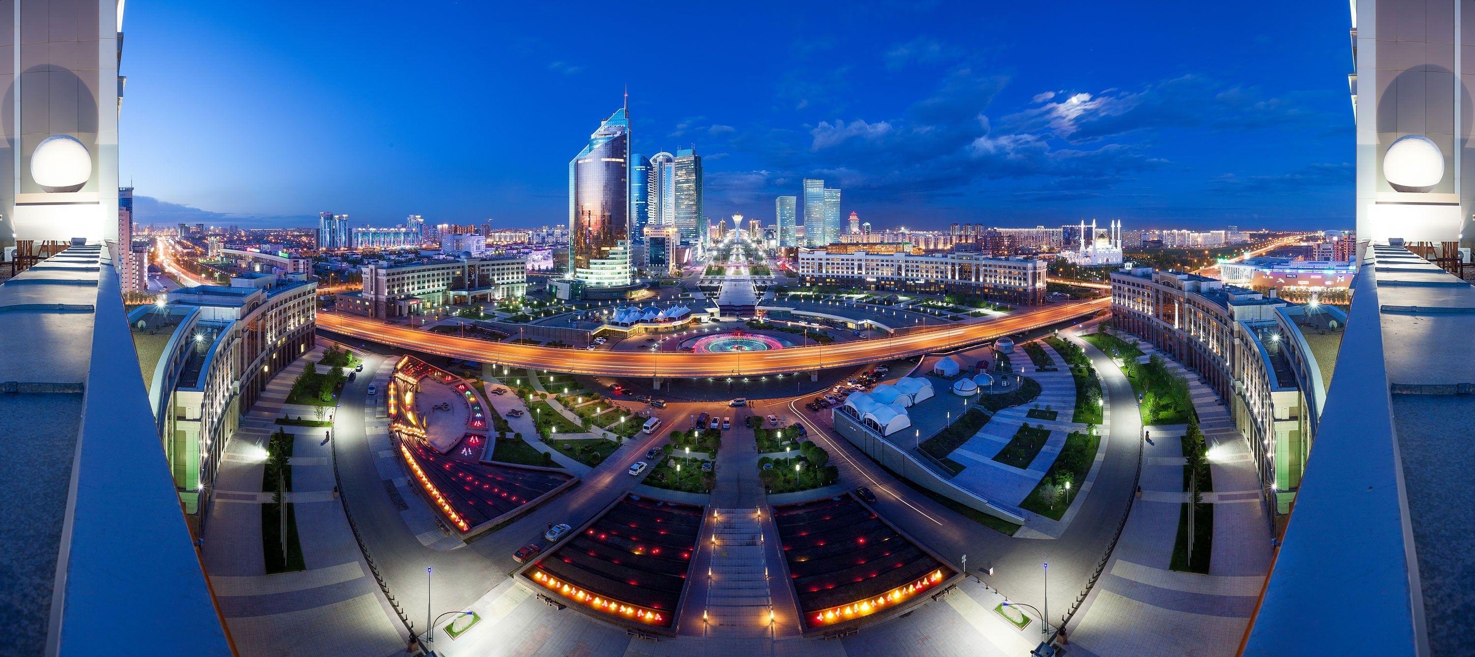 3000x1340 Astana, Kazakhstan HD Wallpaper, Dual Screen