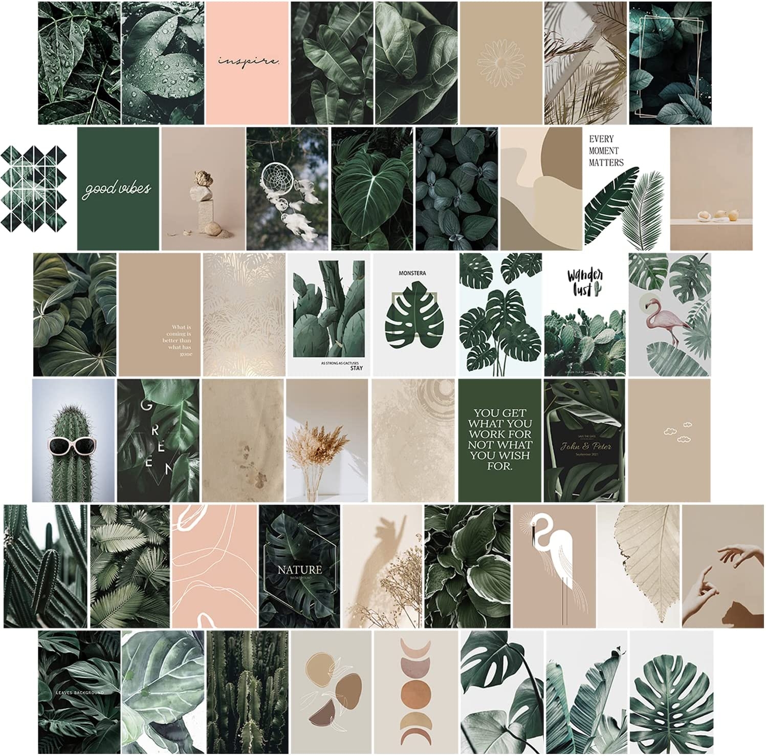 1500x1480 Wenshing Wall Collage Kit Aesthetic Picture, Boho Cottagecore Preppy Indie Room Decor for Teen Girls, Sage Green Botanical Wall Decor Art Posters for Bedroom Aesthetic (50PCS), Everything Else, Desktop