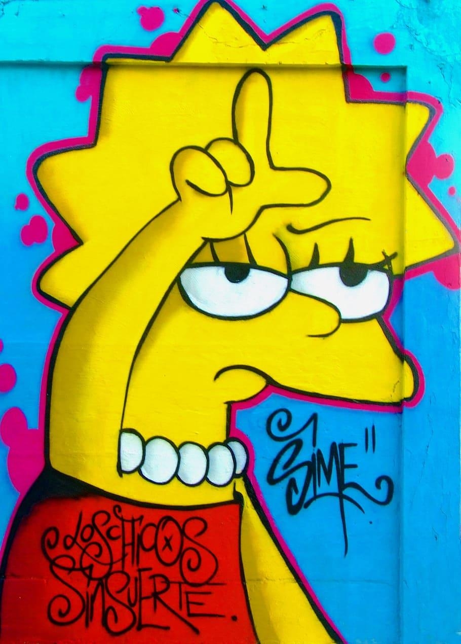 910x1270 HD wallpaper: Maggie Simpson artwork, Graffiti, Loser, Lisa, Phone