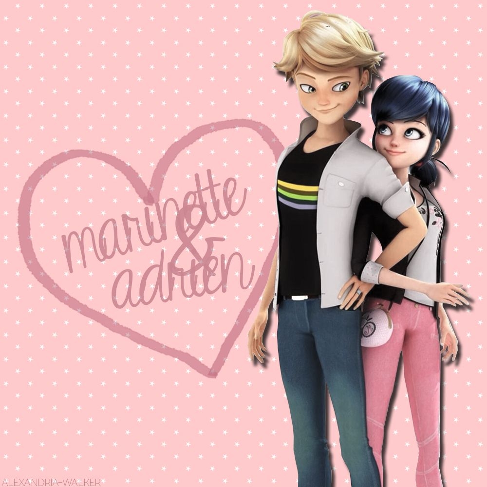 1000x1000 Marinette and Adrien Ladybug photo, Phone