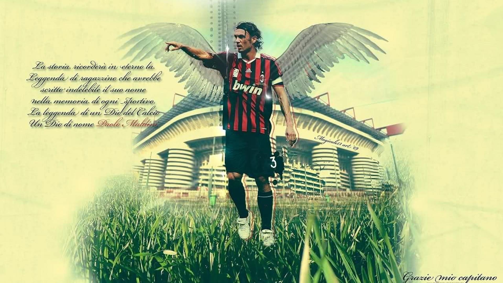 1920x1080 Soccer athletes ac milan paolo maldini football player Wallpaper, Desktop