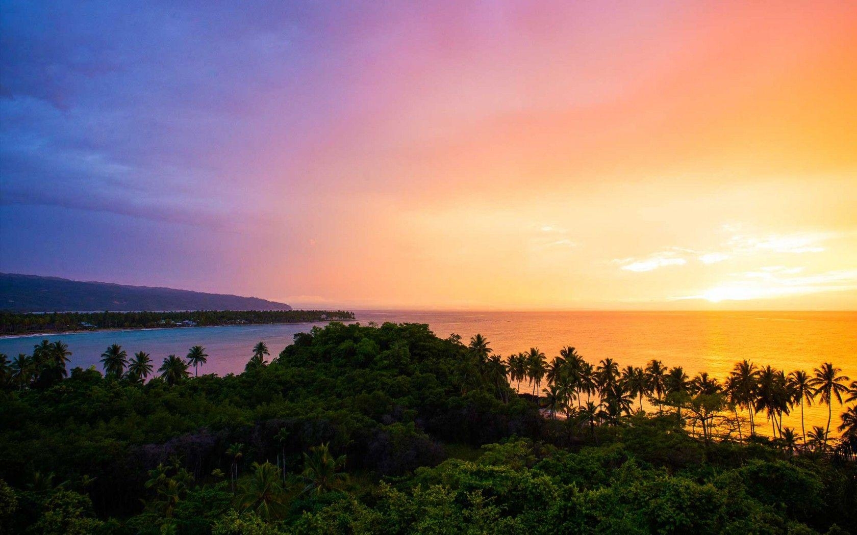 1680x1050 Caribbean Sunsets Dominican Republic #Wallpaper, Desktop