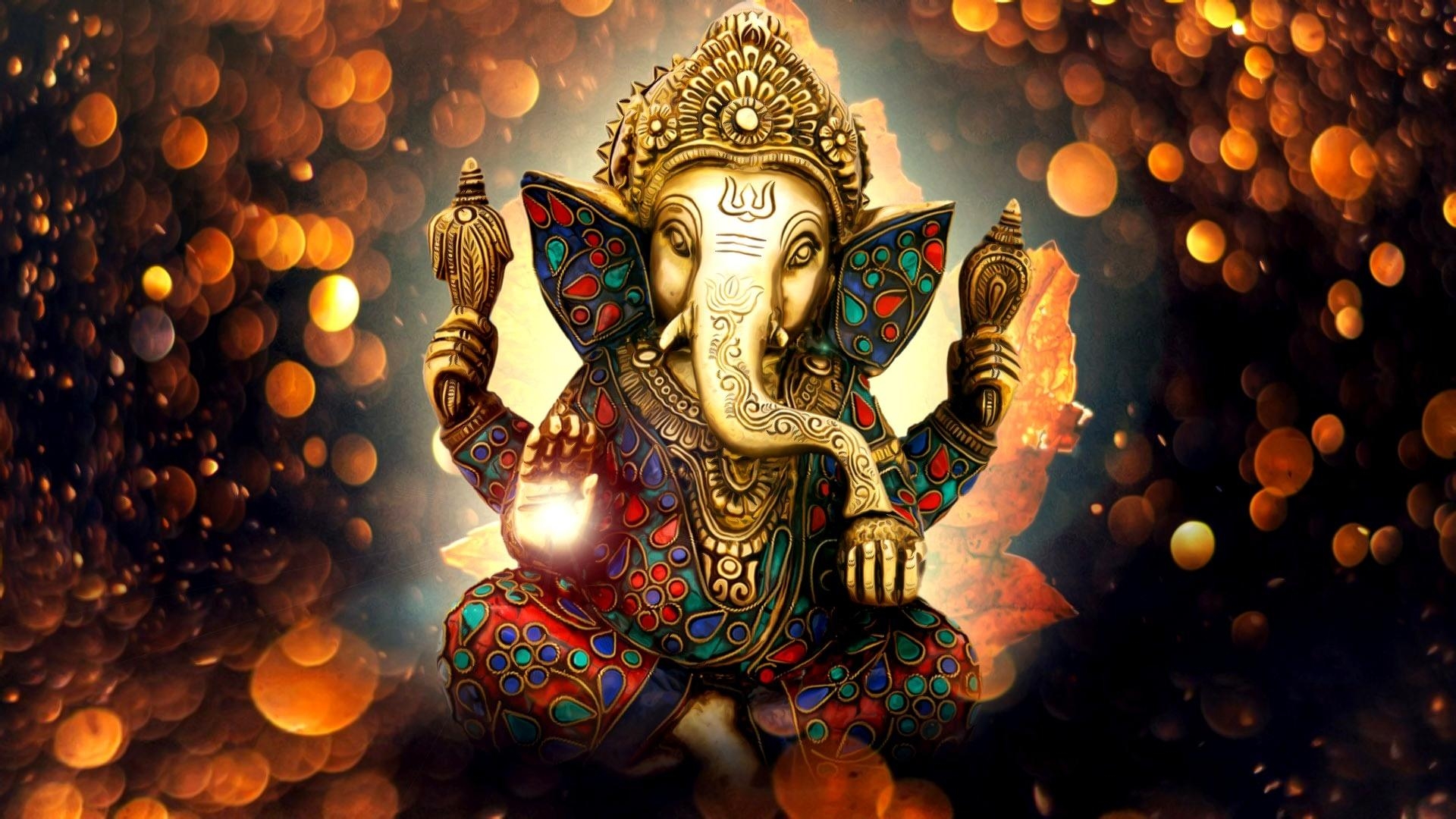 1920x1080 Wallpaper Lord Ganesha, Cute, Digital art, HD, 4K, Creative Graphics, Desktop