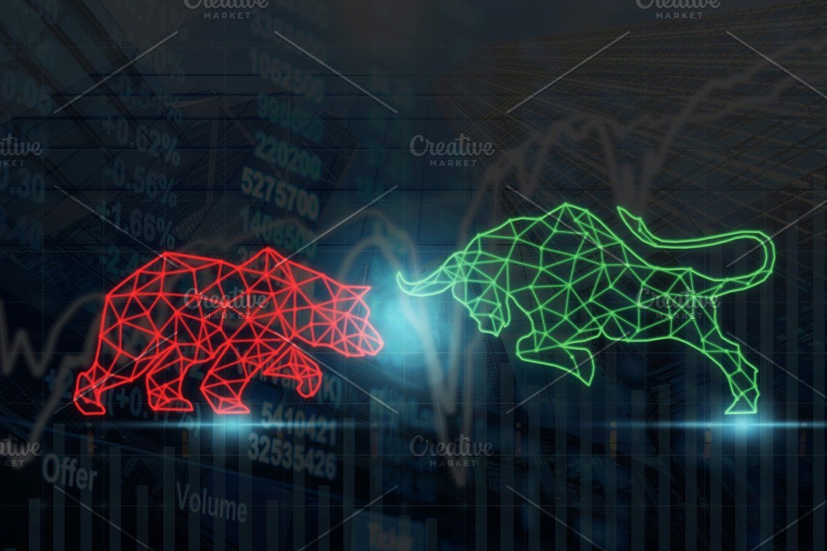 1200x800 polygonal bull and bear shape writin. Polygon, Graphic design tutorials, Bull, Desktop