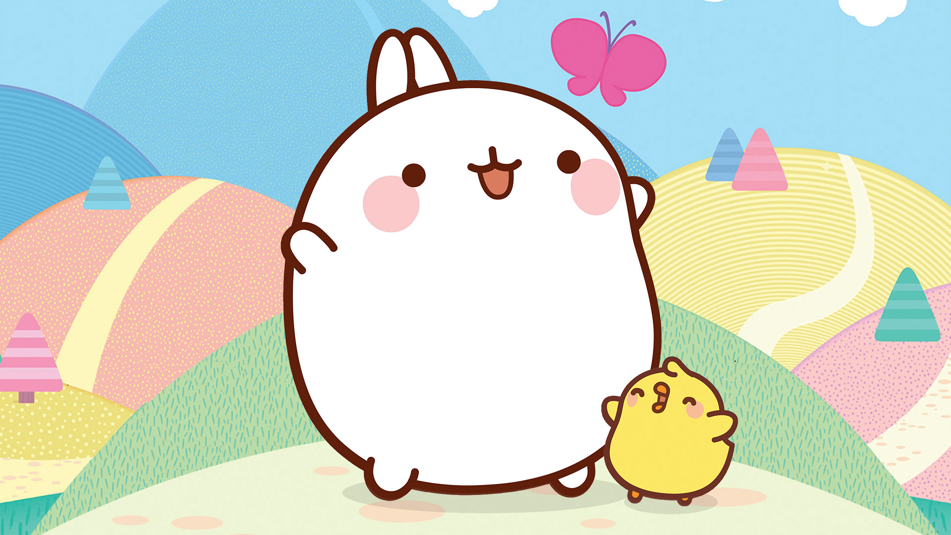 1920x1080 Molang Bunny Wallpaper for Children, Desktop