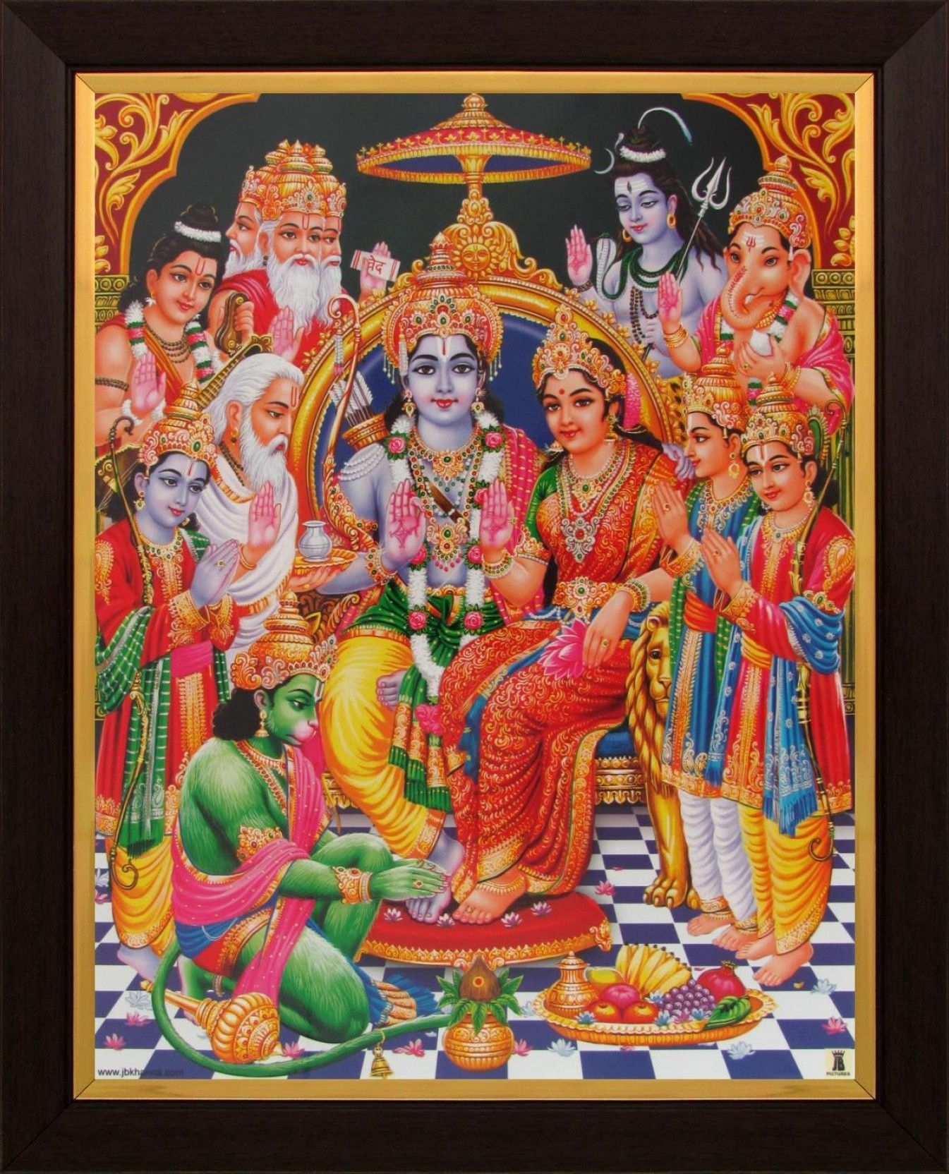 1350x1670 Lord Rama / Shree Ram Darbar Poster Paper Print & Paintings, Phone