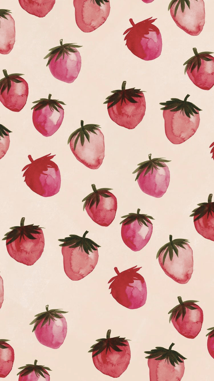 750x1340 Strawberry Aesthetic Wallpaper, Phone