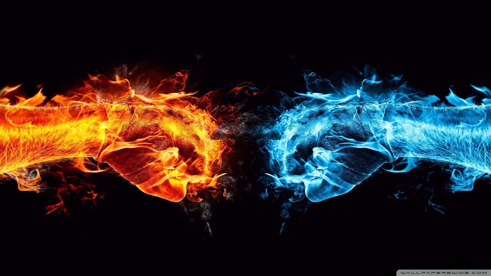 2050x1160 Fire And Ice HD Wallpaper, Desktop