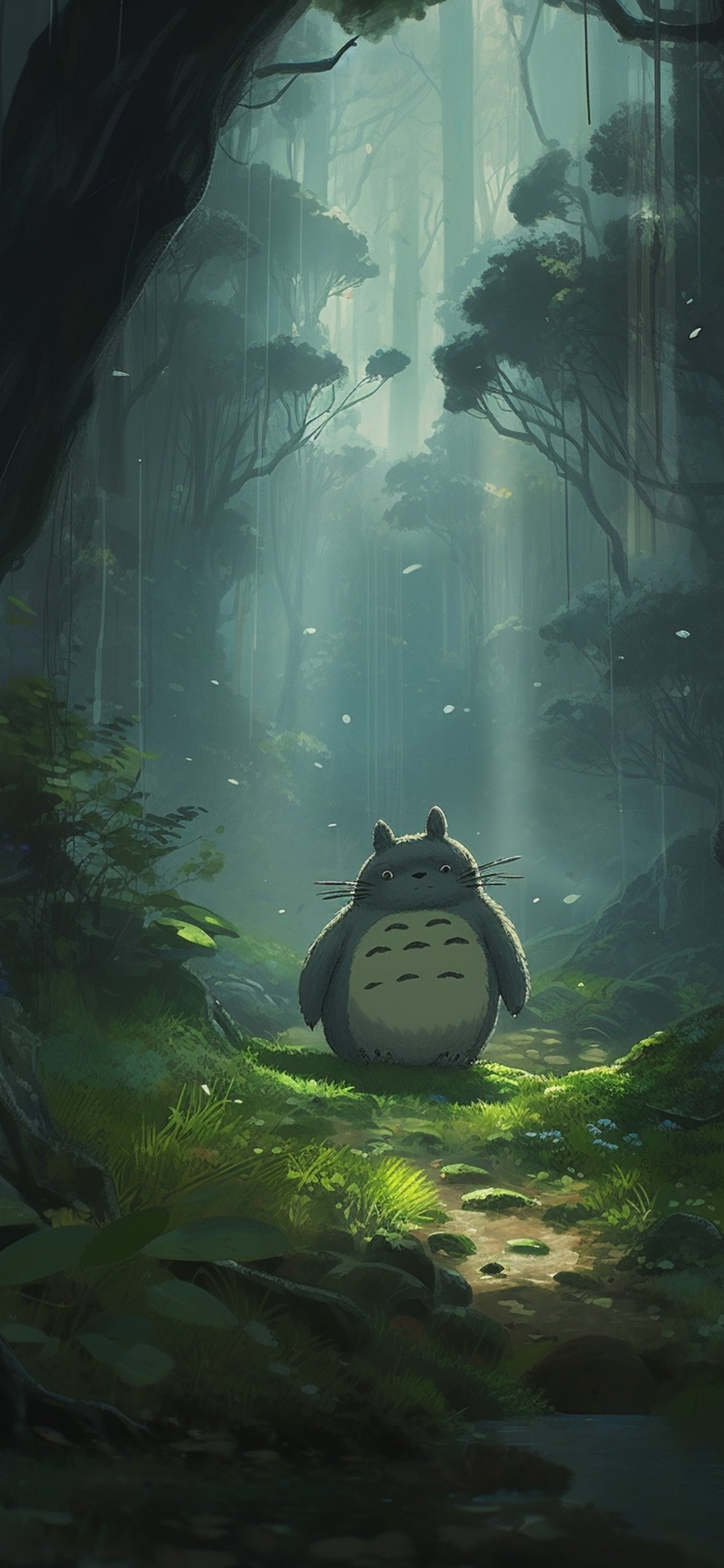 1190x2560 Totoro in Forest Wallpaper Aesthetic Wallpaper for iPhone, Phone