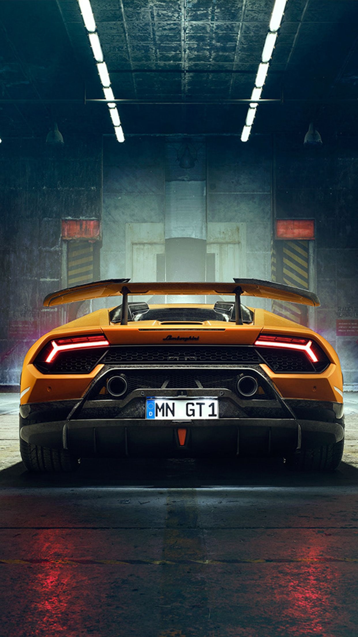 1250x2210 Car Lamborghini Yellow Art Wallpaper, Phone