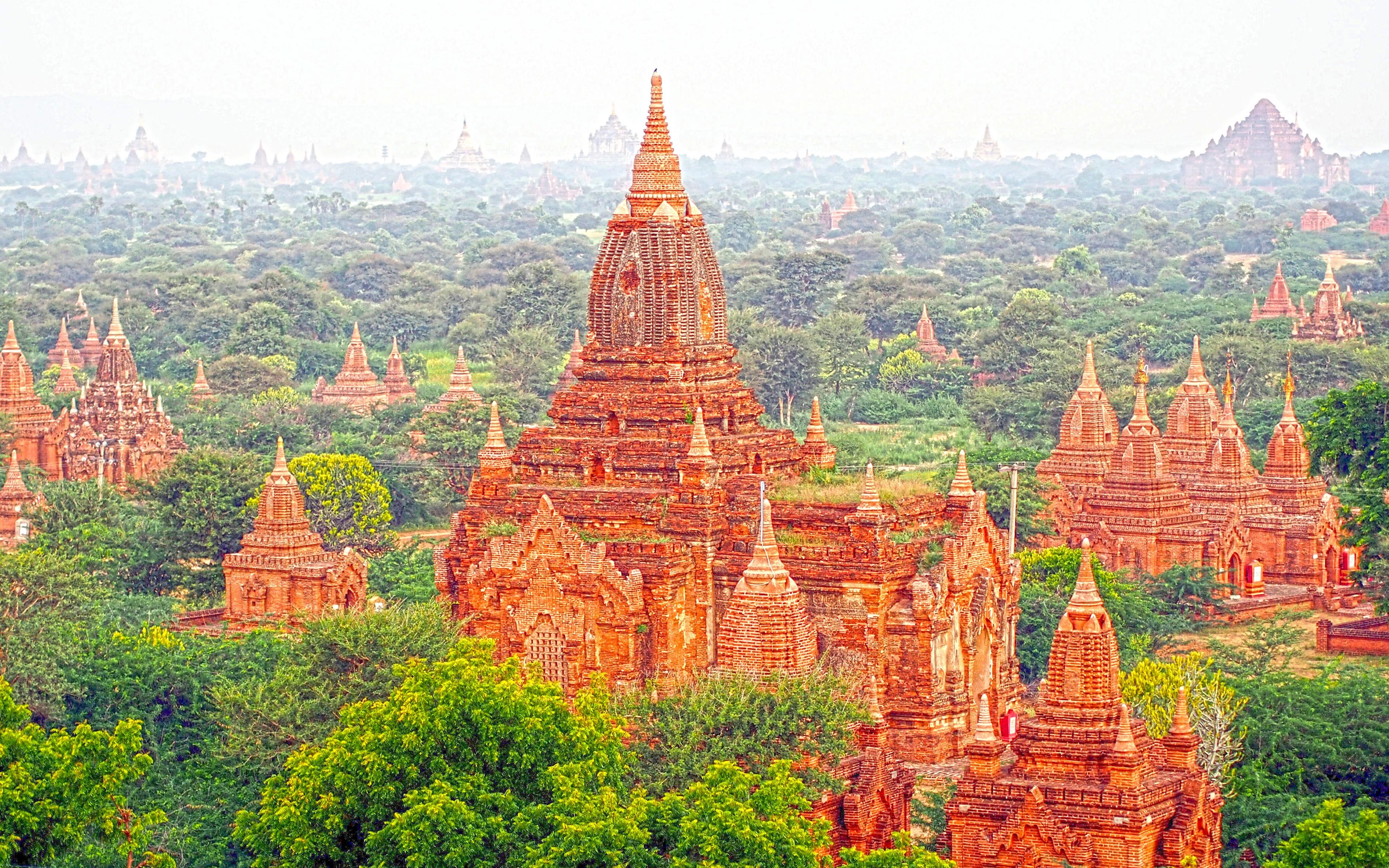 3840x2400 Download wallpaper Bagan, 4k, temples, ancient city, Burma, Myanmar, Desktop