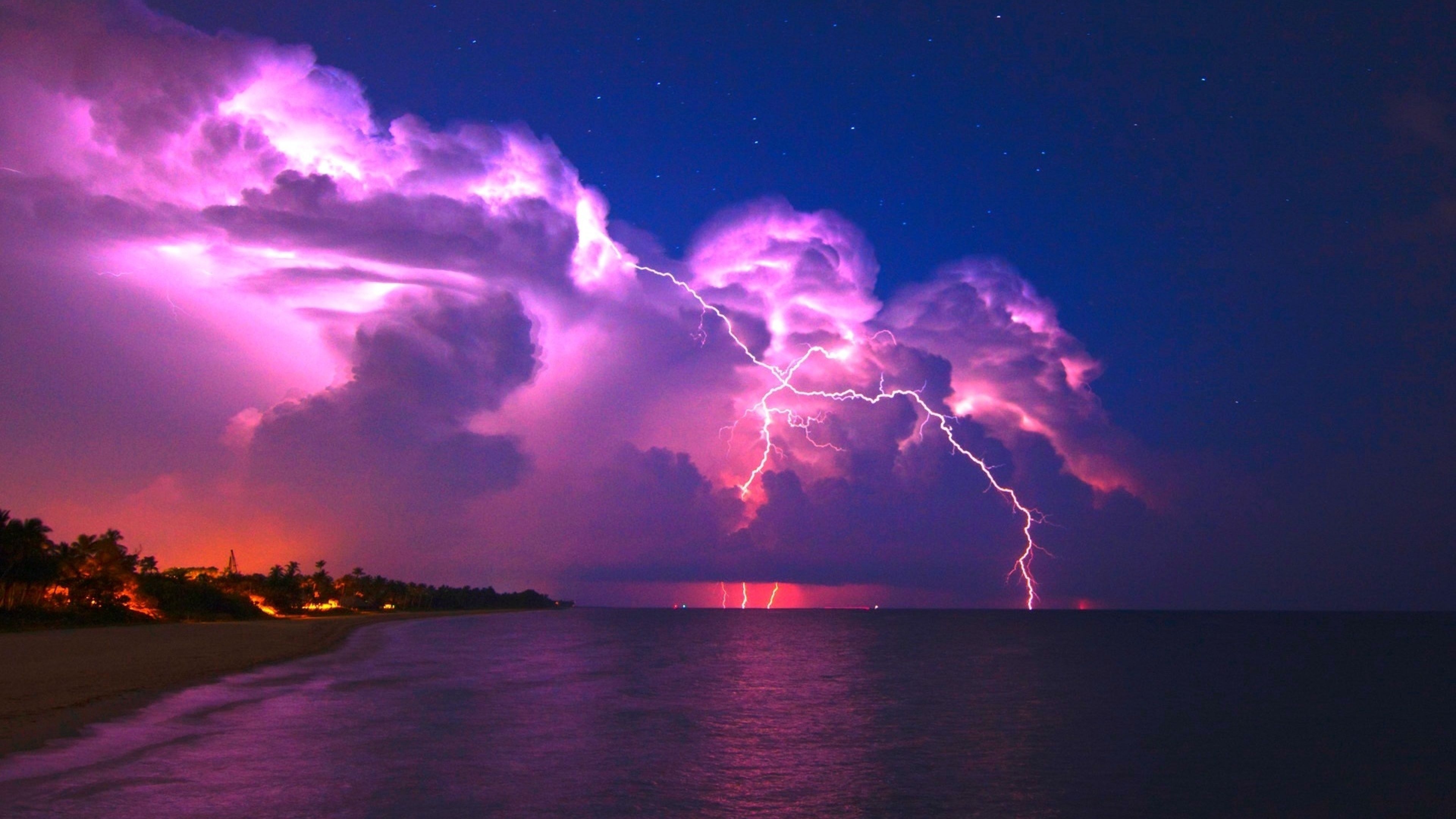 3840x2160 Download Wallpaper  Lightning, Elements, Coast, Night, Stars, Clouds, Clearly, Sky 4K Ultra HD HD Background. Clouds, Storm wallpaper, Lightning storm, Desktop