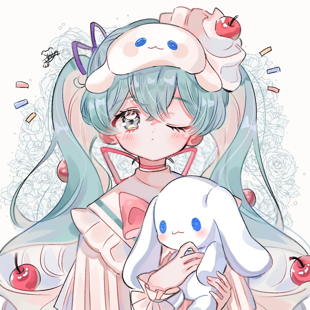 1000x1000 hatsune miku and cinnamoroll (vocaloid and 1 more) drawn, Phone