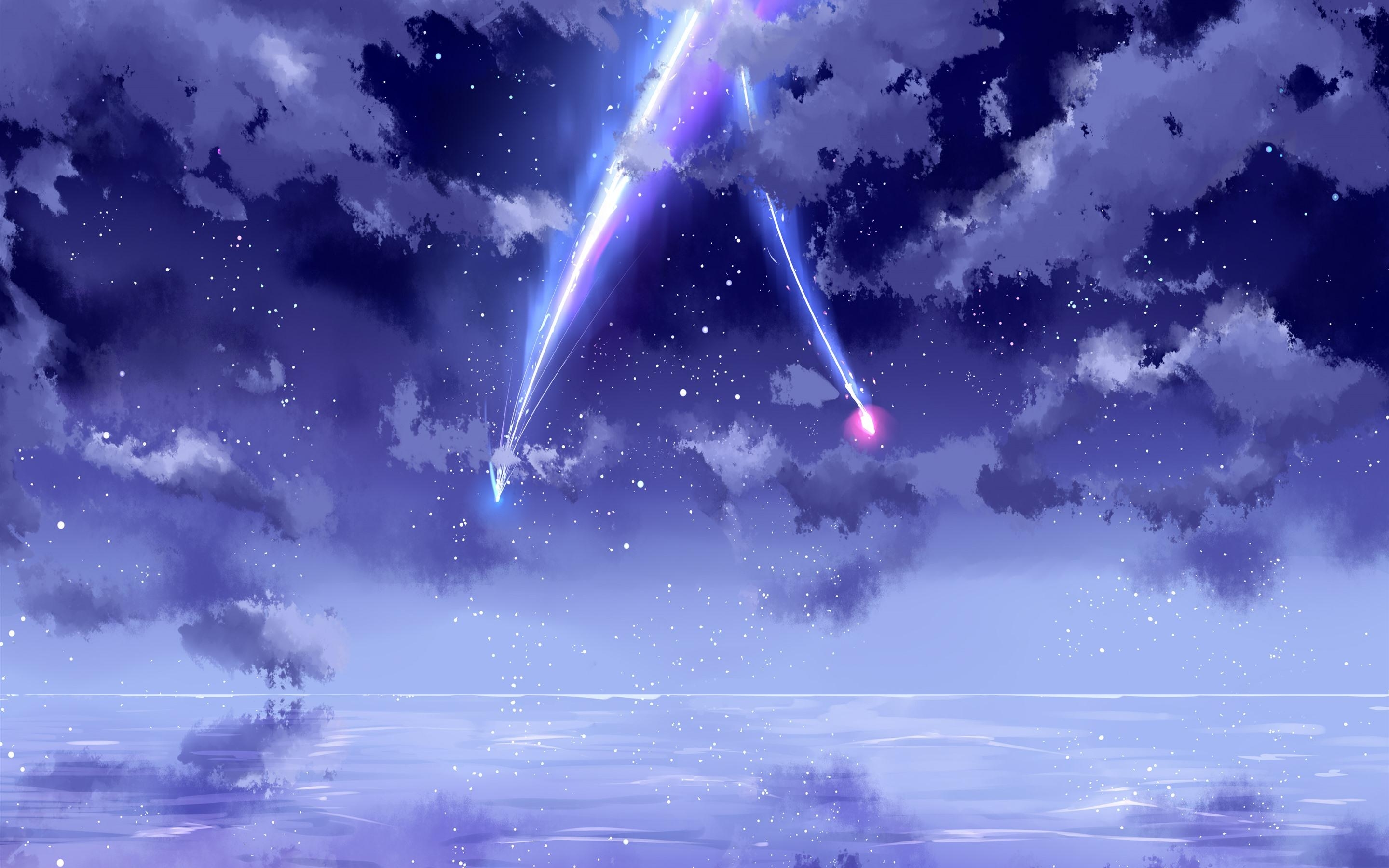 2880x1800 Wallpaper Your Name, beautiful sky, meteor, anime 3840x2160 UHD 4K, Desktop