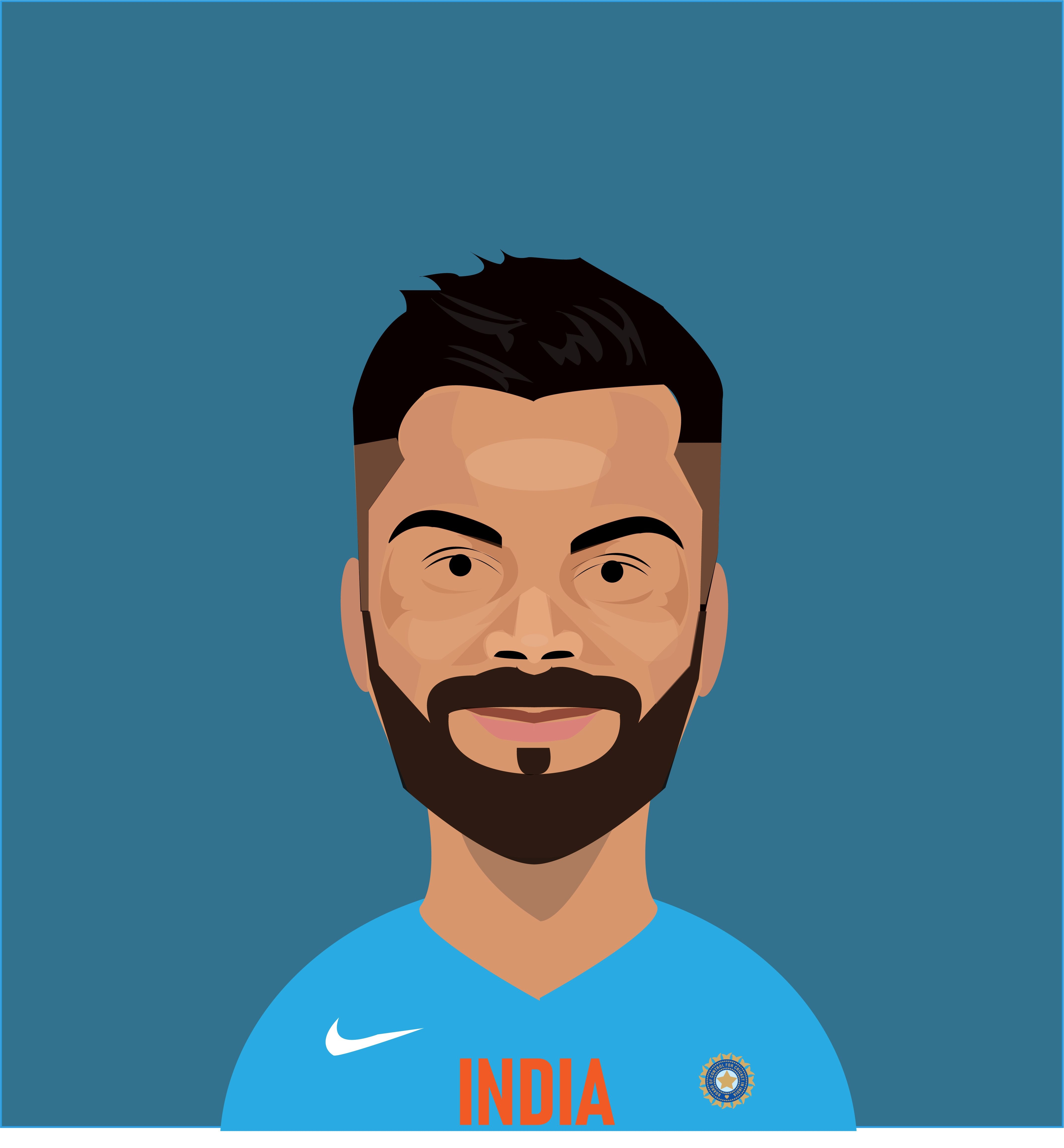 4290x4630 Illustration made by me for Virat Kohli cricketer. Graphic wallpaper, Illustration, Illustration art, Phone