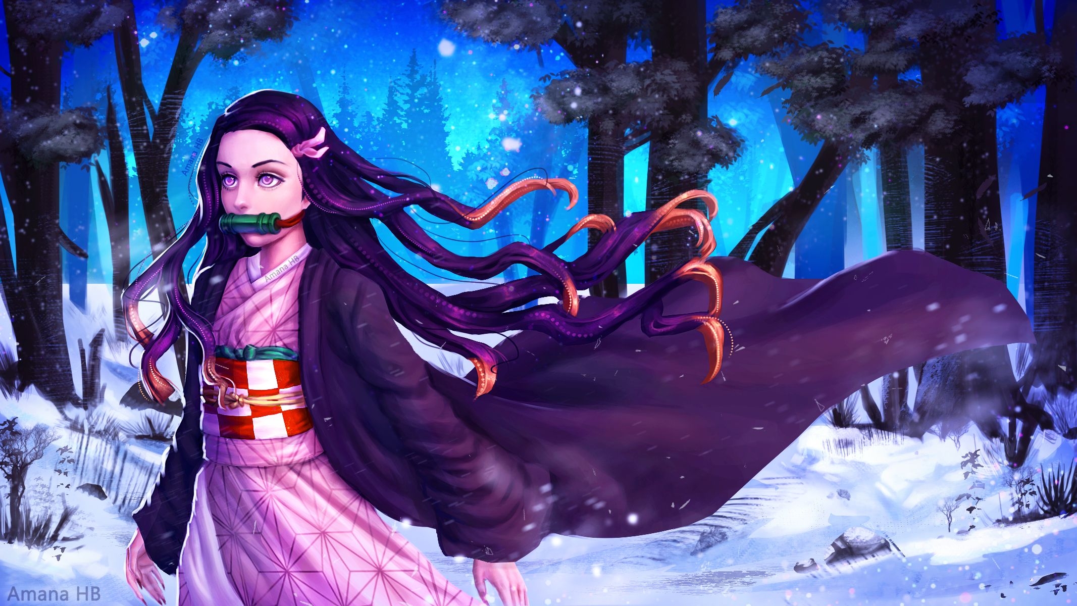 2140x1200 Nezuko Kamado Demon Slayer HD Wallpaper, Desktop