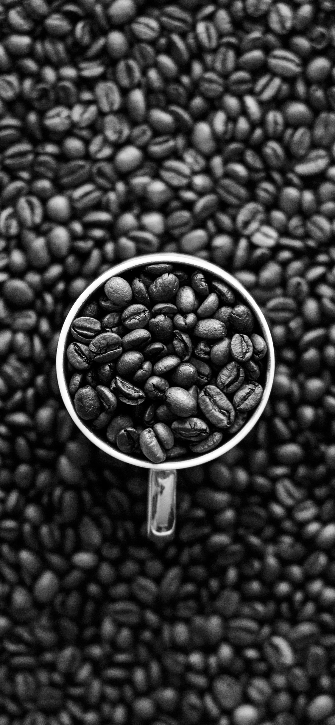 1130x2440 coffee bokeh pattern bw dark, Phone