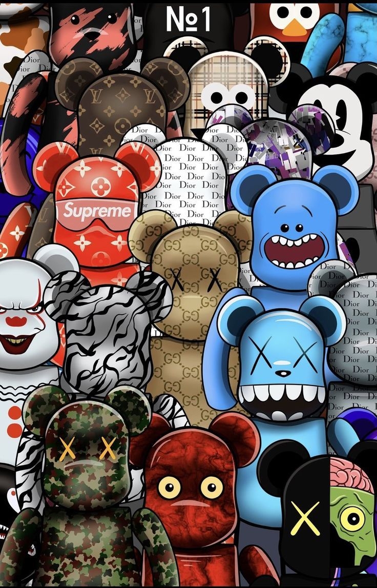 740x1150 Bear Collage 'Brands' Poster in 2022, Phone