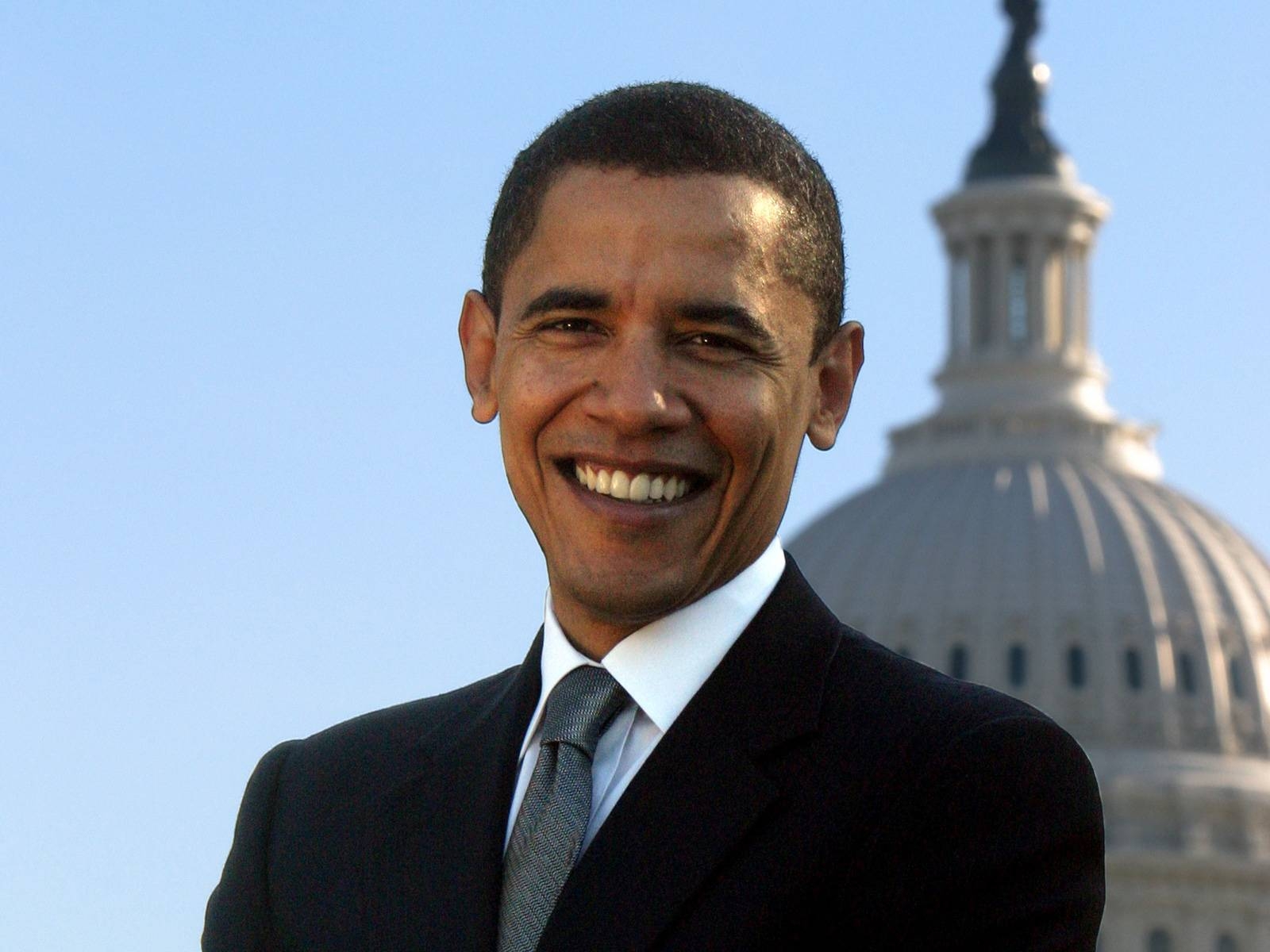 1600x1200 Barack Obama smile wallpaper, Desktop