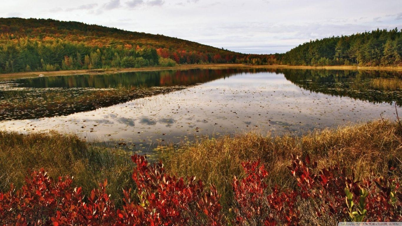 1370x770 Breakneck Pond, Acadia National Park, Maine HD desktop wallpaper, Desktop