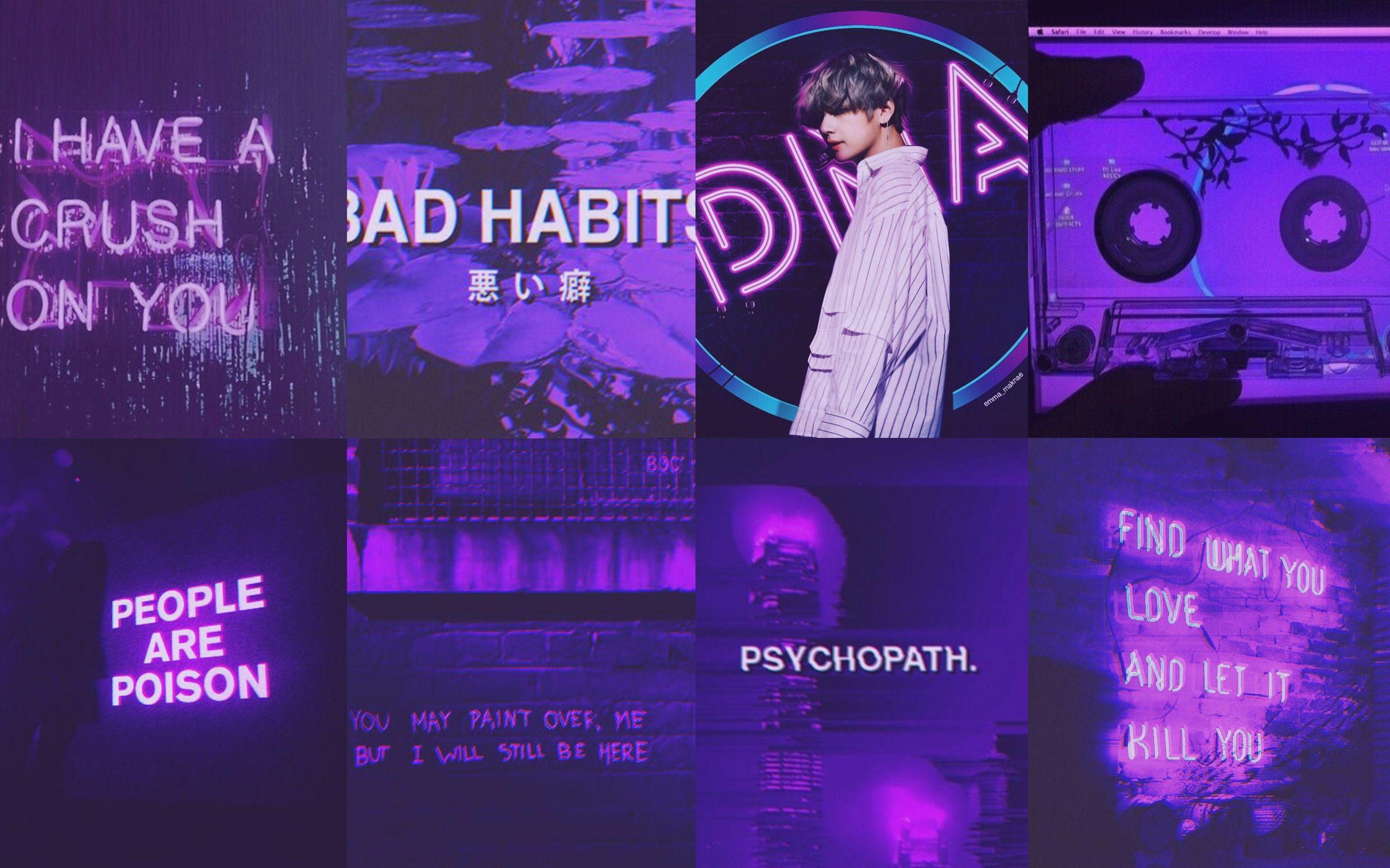 2880x1800 Taehyung Aesthetic purple neon bts. Purple aesthetic, Neon aesthetic, Desktop