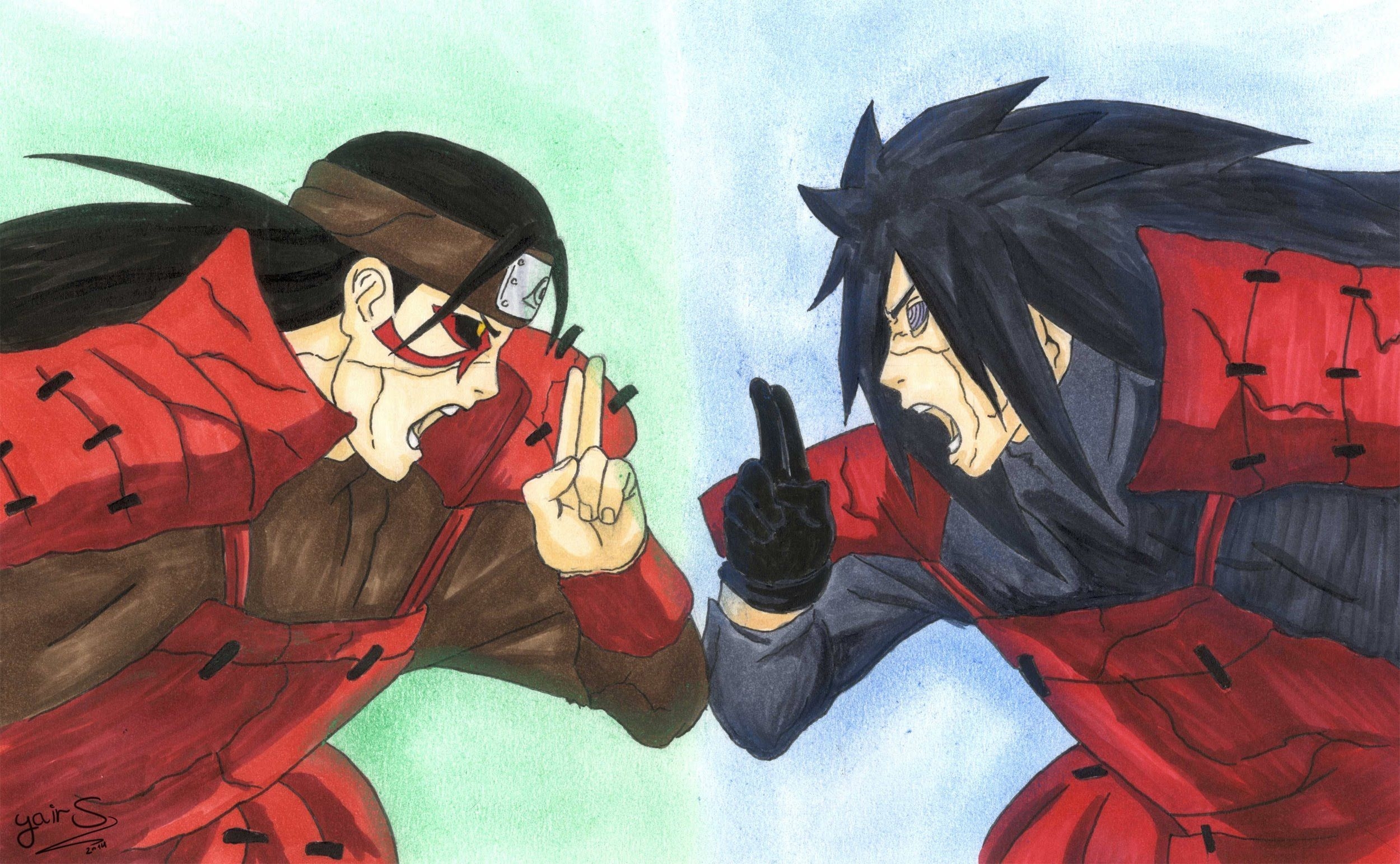 2500x1550 Drawing Madara Uchiha vs Hashirama Senju. Madara uchiha, Uchiha, Naruto art, Desktop