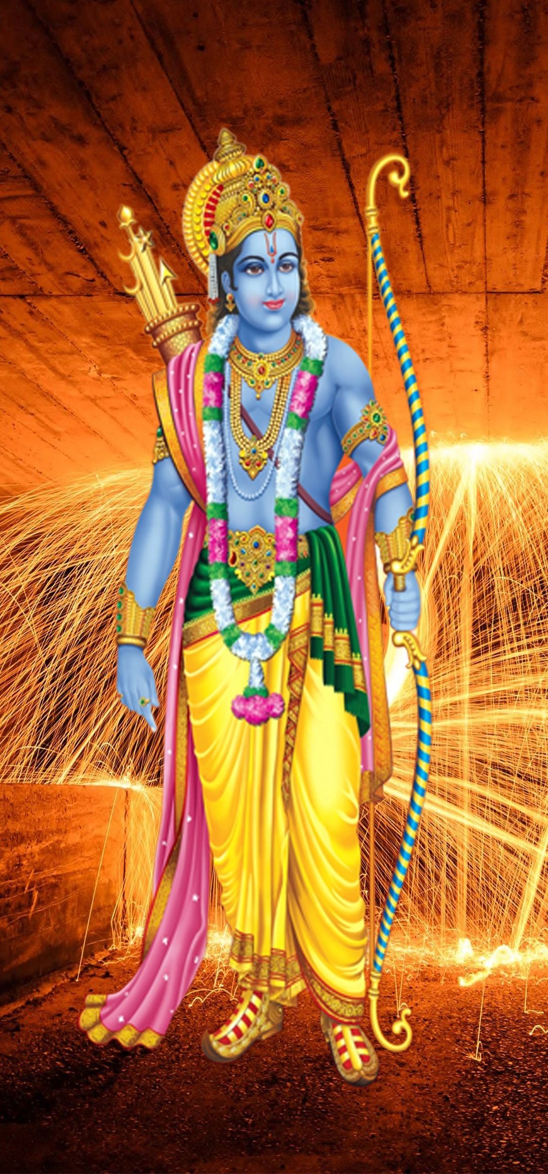 1080x2320 Lord Rama beautiful mobile wallpaper, Phone