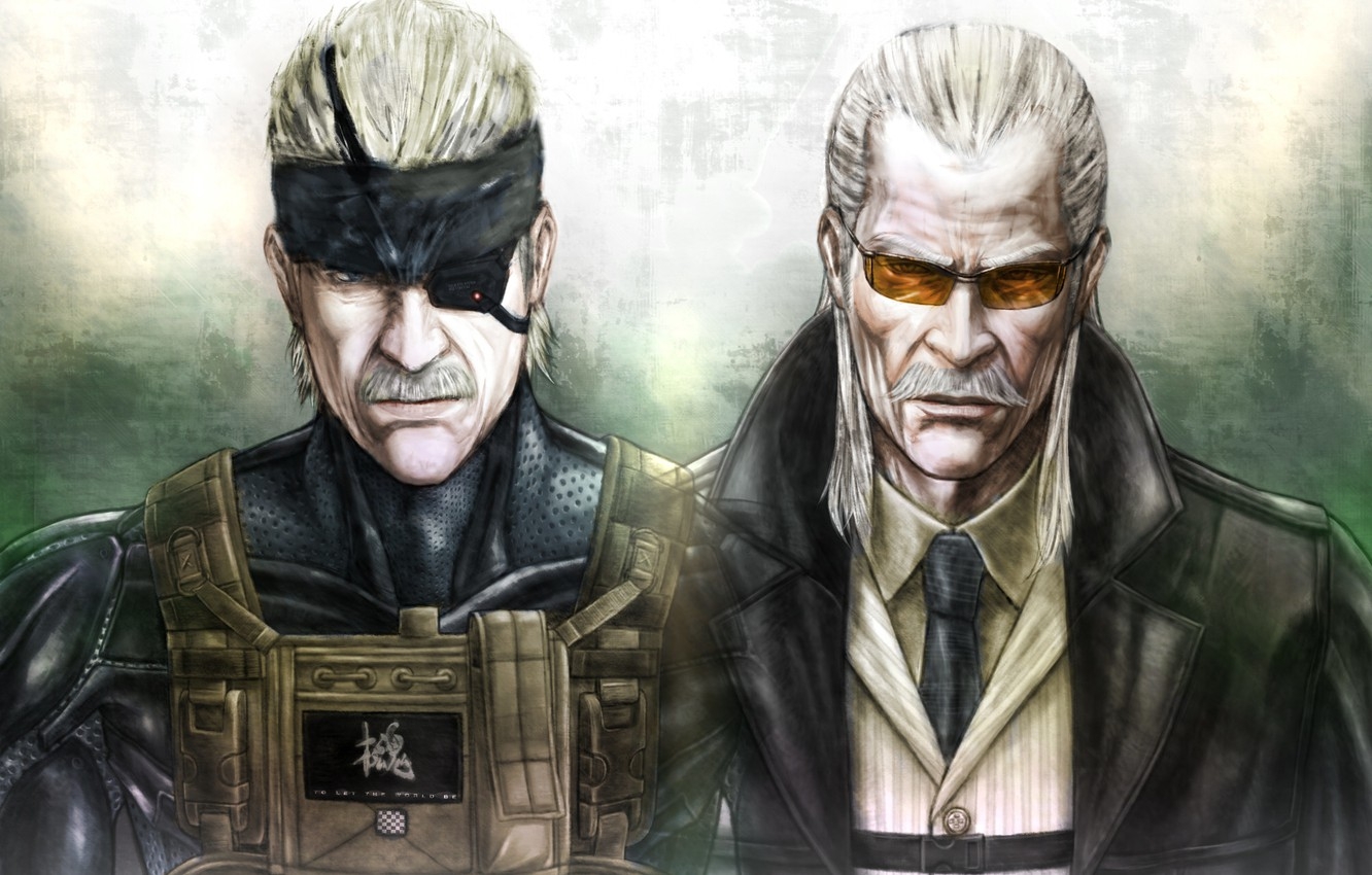 1340x850 Wallpaper Solid Snake, Metal Gear Solid 4: Guns of the Patriots, Konami, Revolver Ocelot, Liquid Ocelot image for desktop, section игры, Desktop