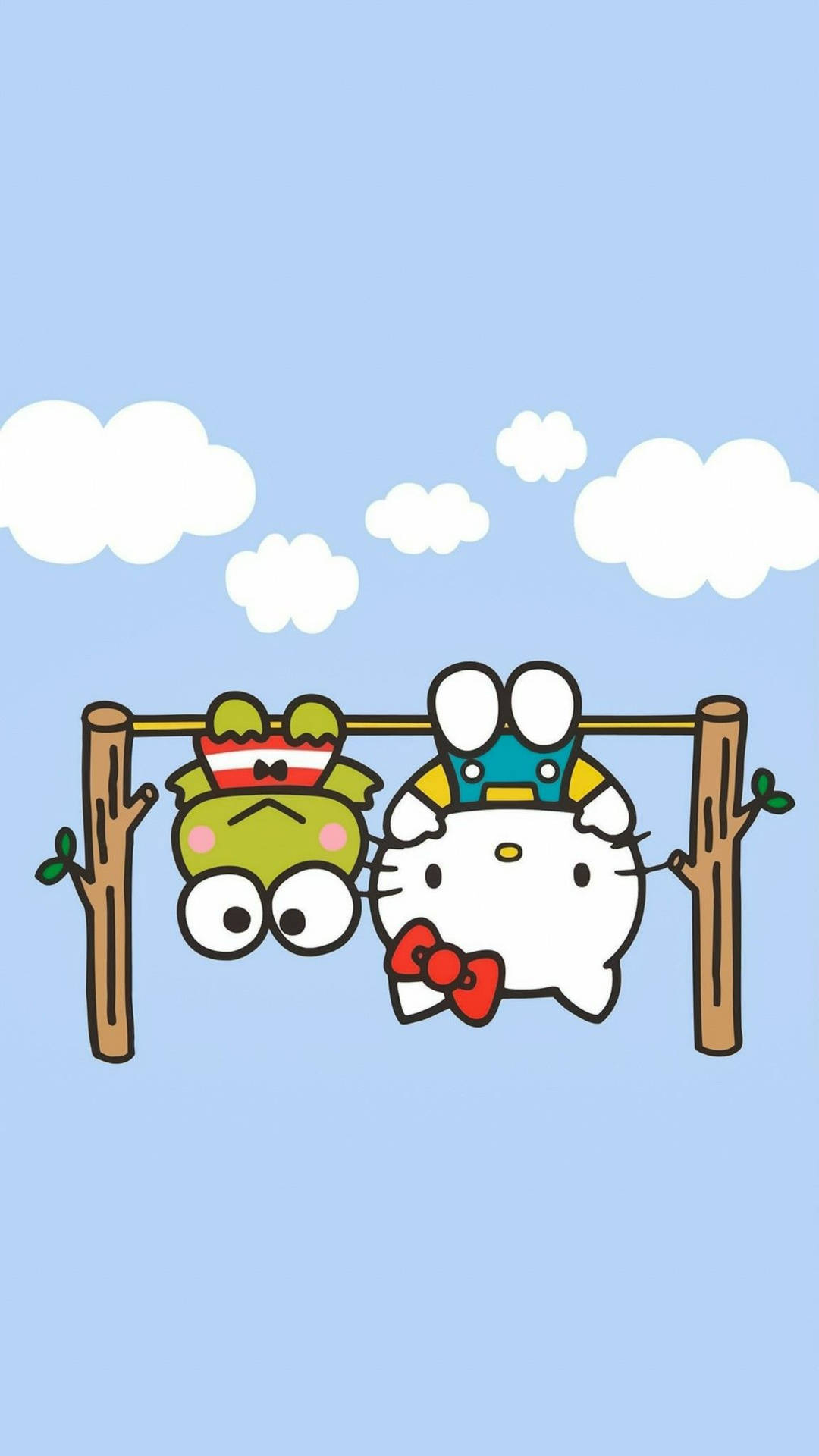 1080x1920 Download Keroppi And Hello Kitty Playing Wallpaper, Phone