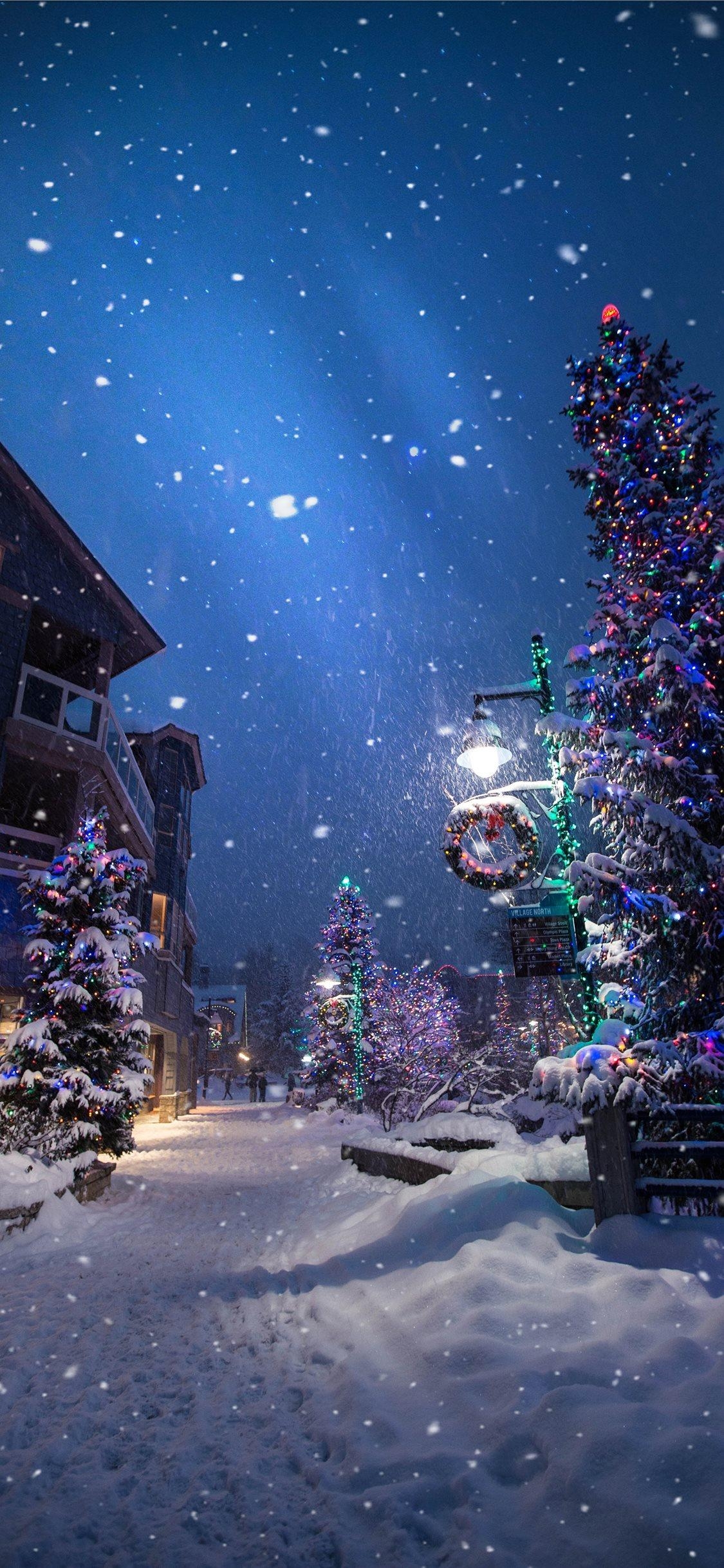 1130x2440 Magic in the Whistler Village iPhone X Wallpaper Download. iPhone, Phone