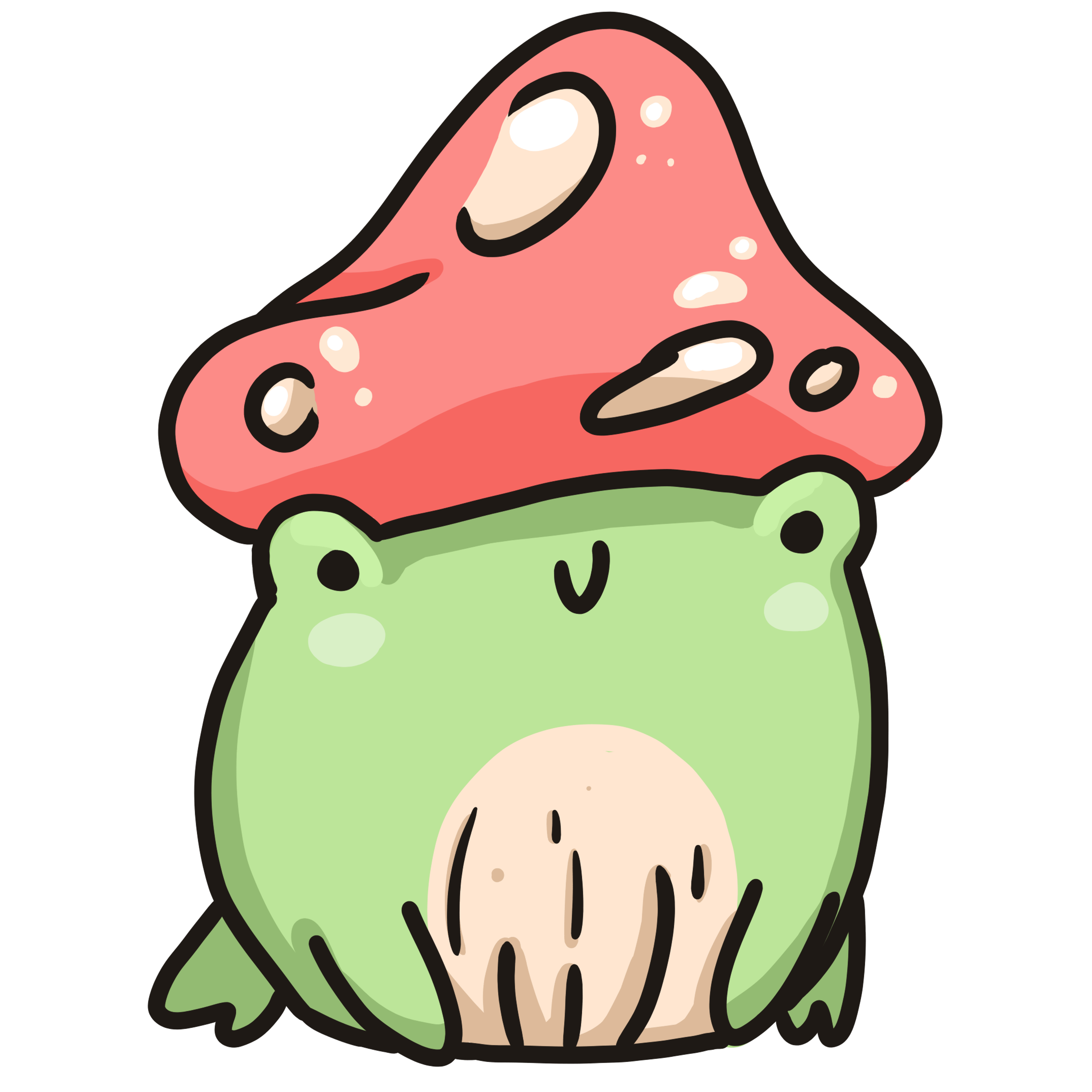 3500x3500 frog with mushroom hat Sticker by crackheadruelx. Frog art, Cute little drawings, Cute paintings, Phone