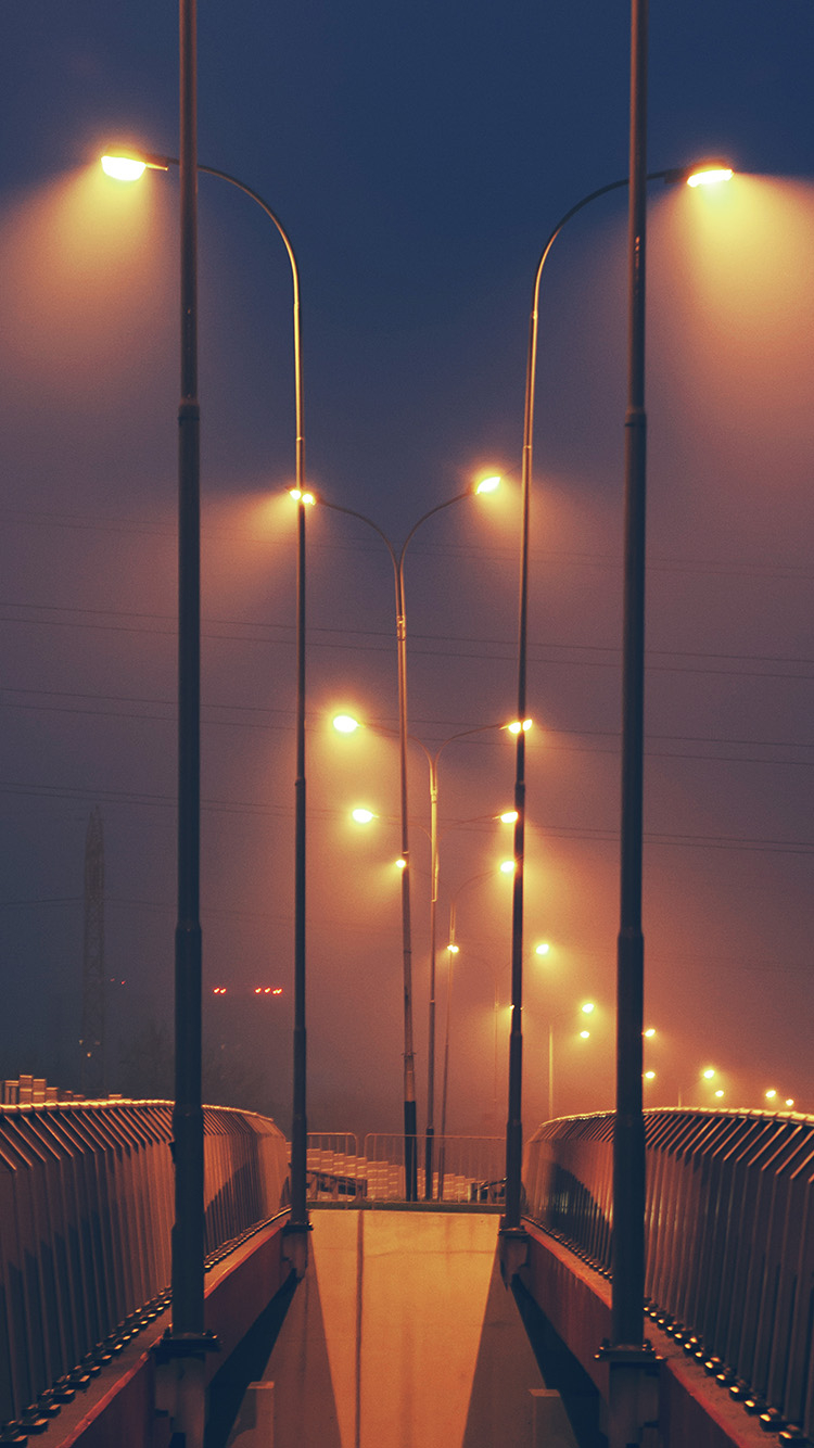 750x1340 Night Bridge City View Lights Street Orange Dark Wallpaper, Phone