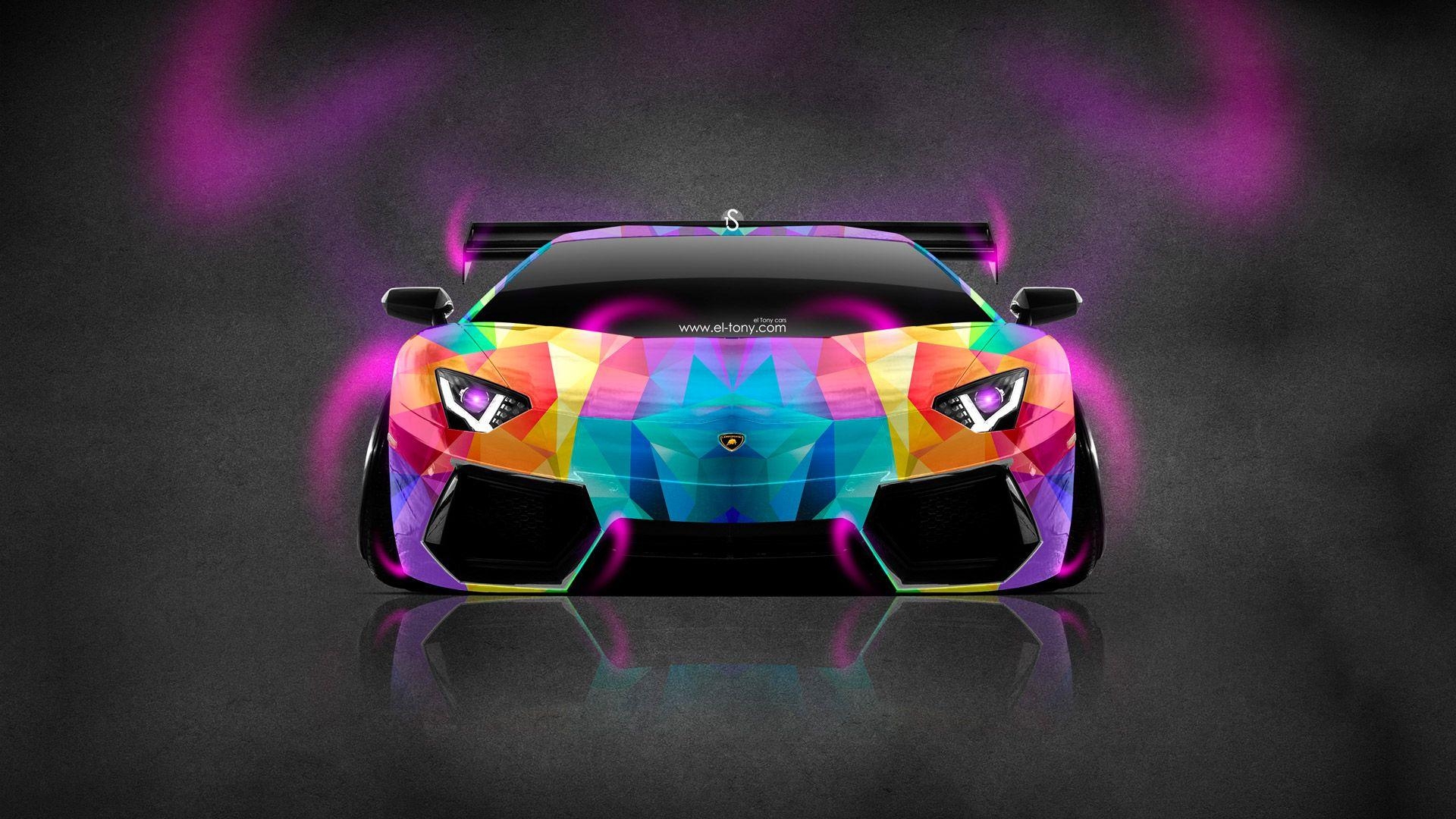 1920x1080 Lamborghini Aventador Neon Aerography Car 2014, Desktop