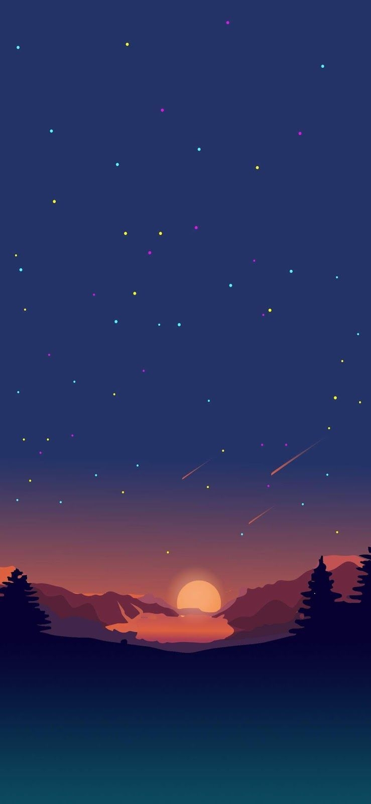 740x1600 Sunset Digital art Mobile wallpaper. Minimal wallpaper, Phone