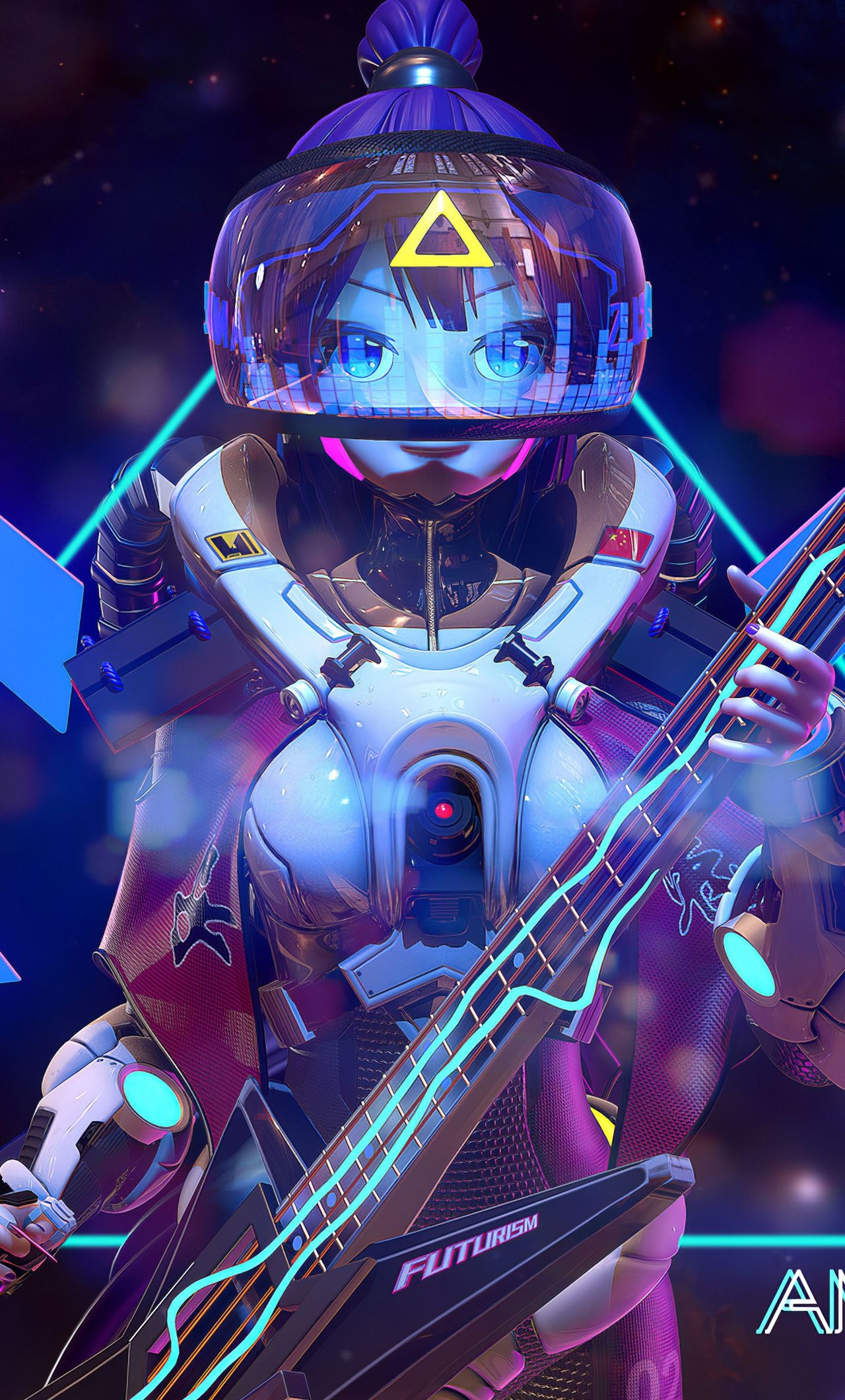 1280x2120 Anime Cyberpunk Girl 4k iPhone HD 4k Wallpaper, Phone