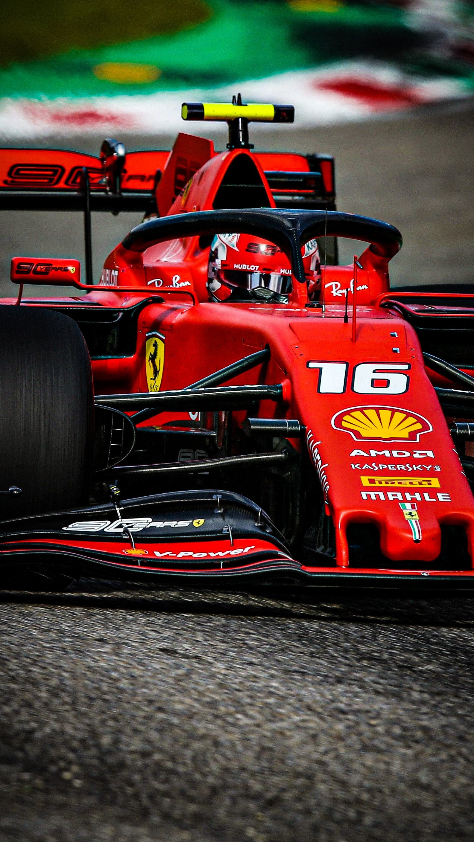 1590x2820 Wallpaper F1 Leclerc in Monza on the SF90, Phone