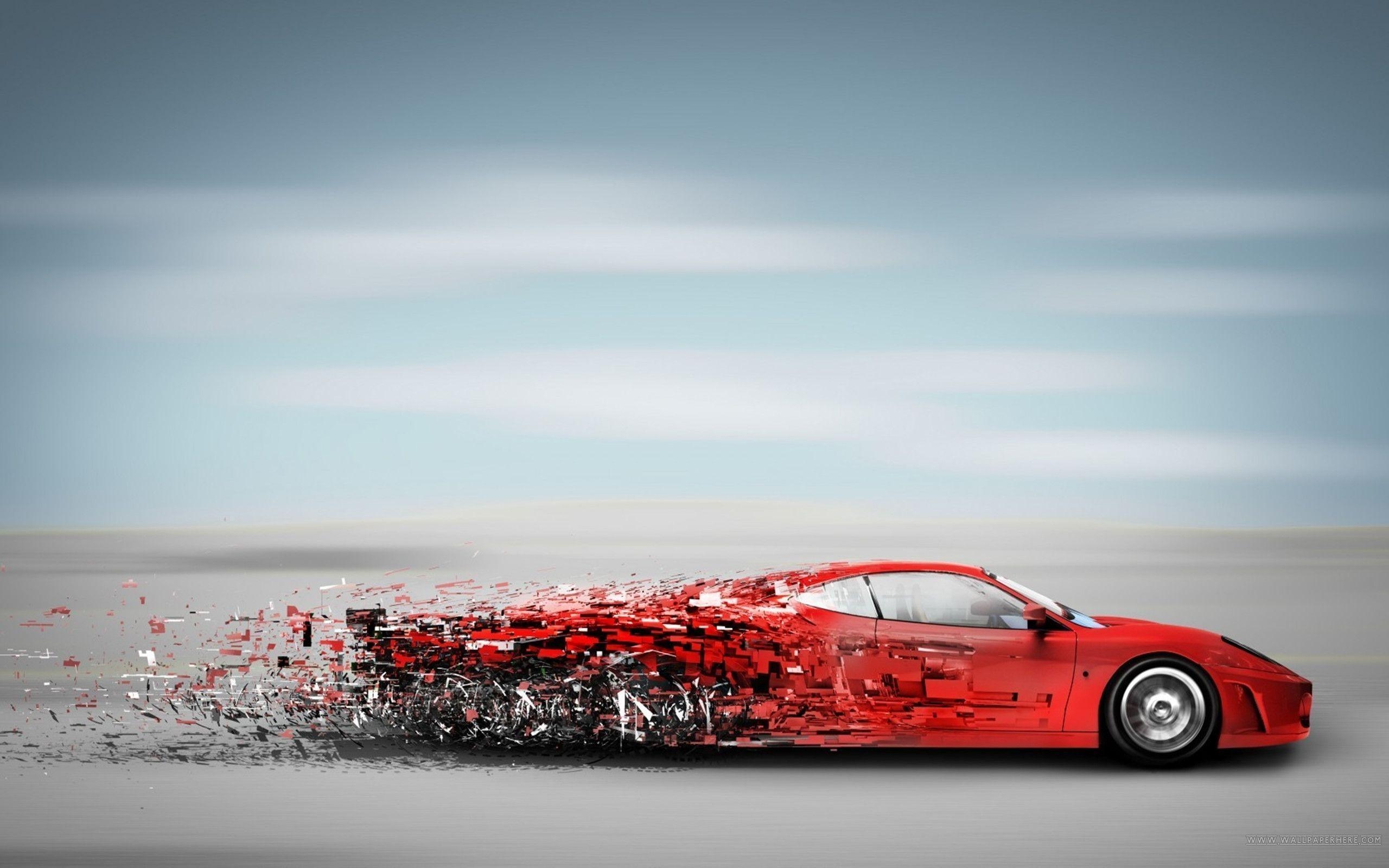 2560x1600 Digital Art Red Car Wallpaper, Desktop