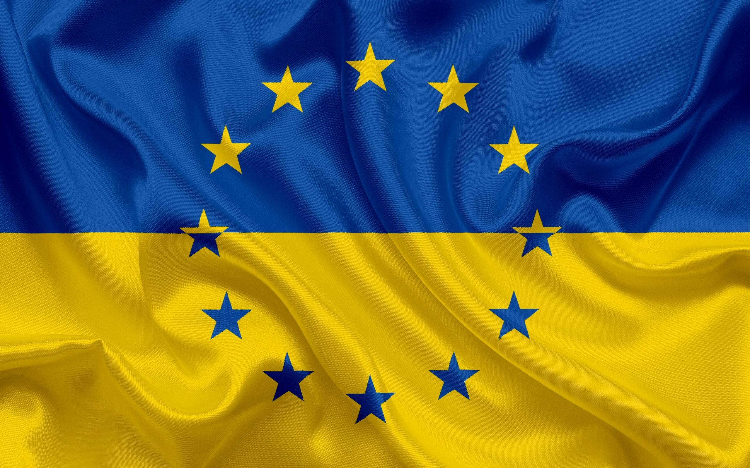 2560x1600 Download wallpaper Ukraine, Europe, Ukrainian flag, flag of Ukraine, Desktop