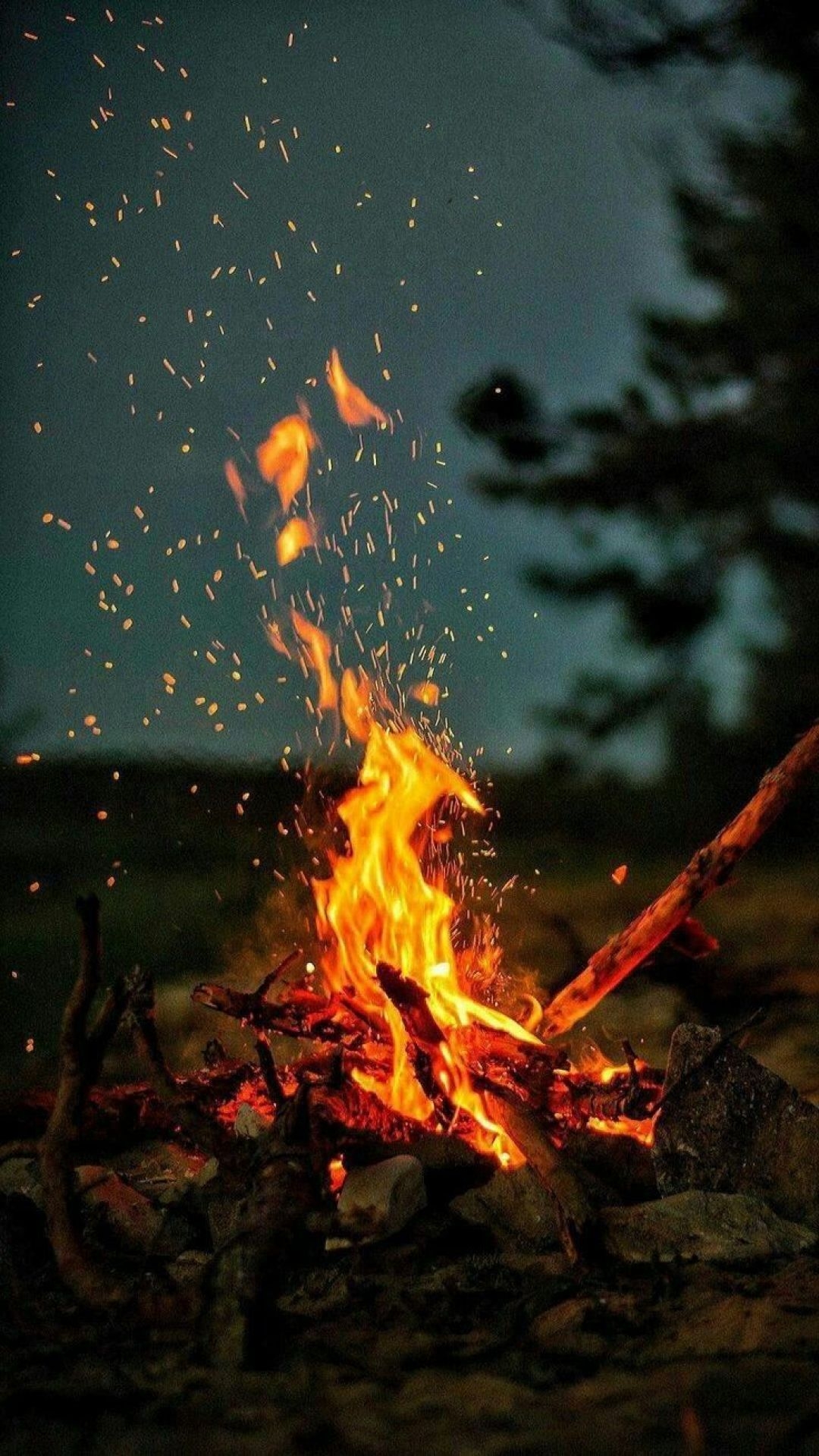 1080x1920 iPhone Wallpaper. Campfire, Fire, Bonfire, Flame, Heat, Phone