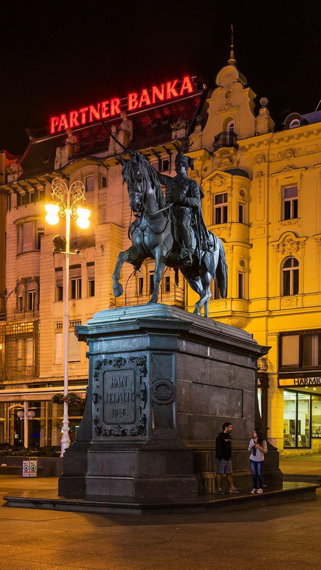 1080x1920 Picture City of Zagreb Croatia Monuments Street lights, Phone