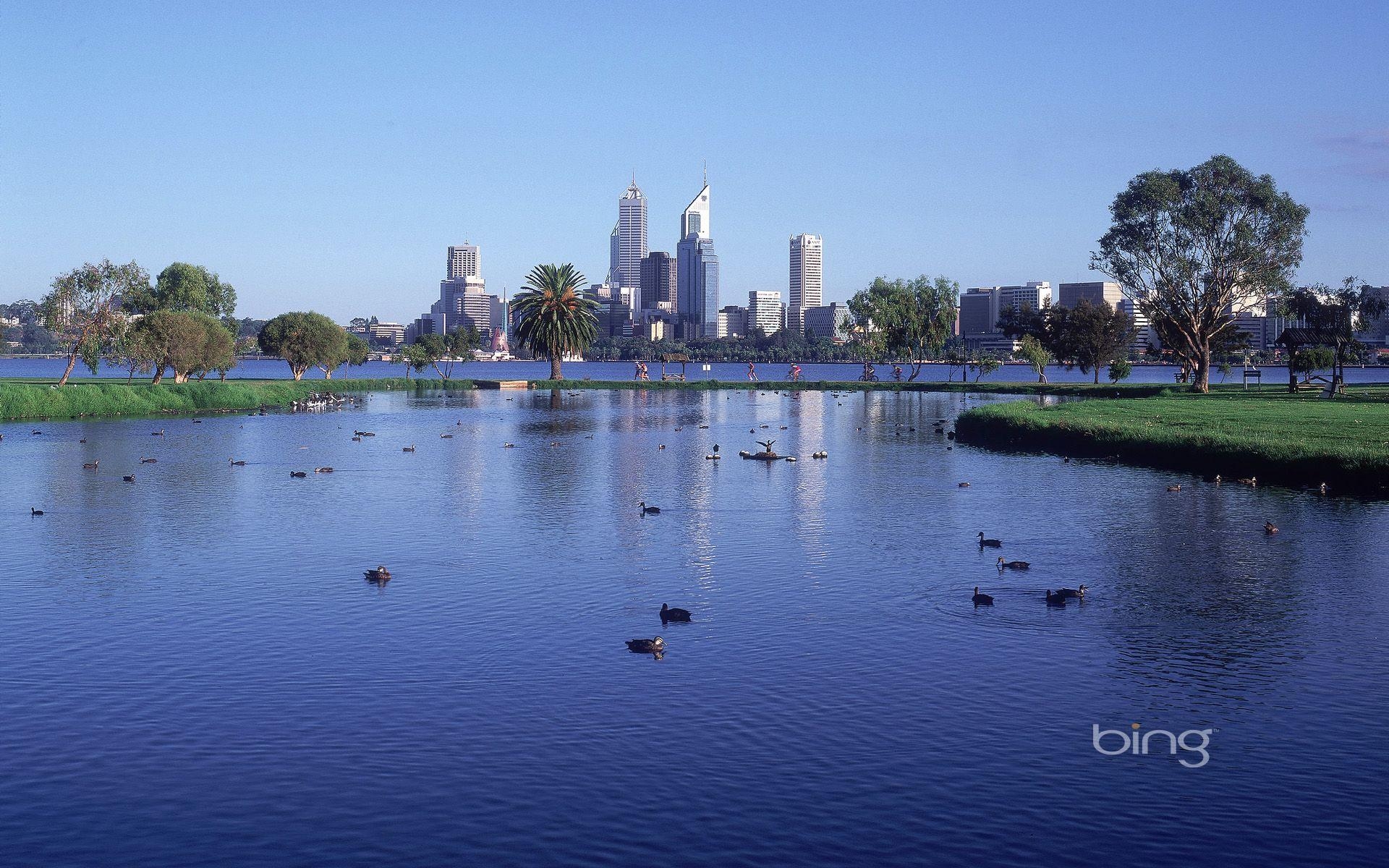 1920x1200 Perth city skyline, across the Swan river in Western Australia, Desktop